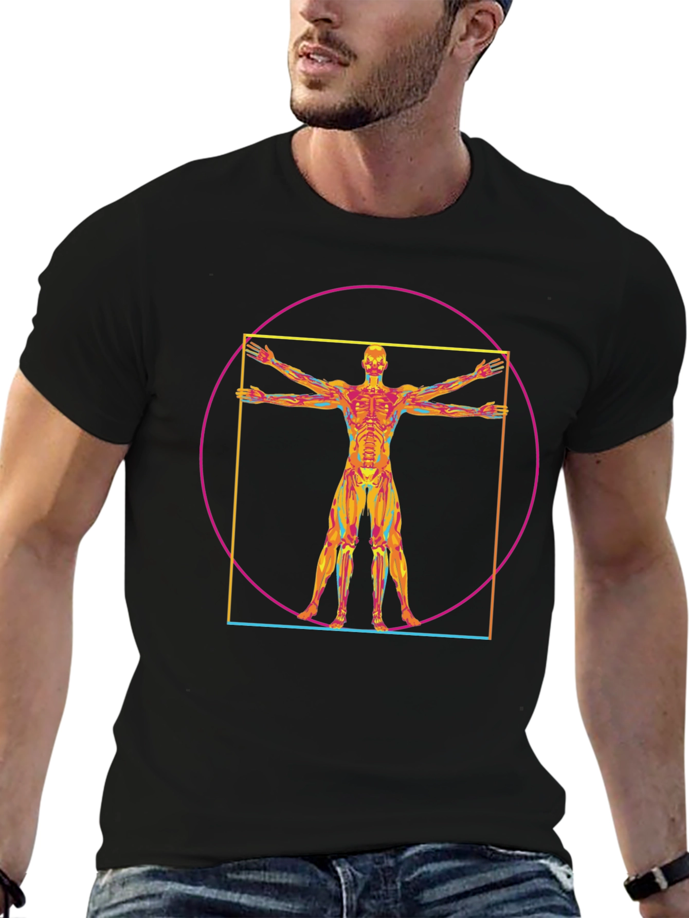 Vitruvian Man Anatomy T-Shirt - Artistic Design