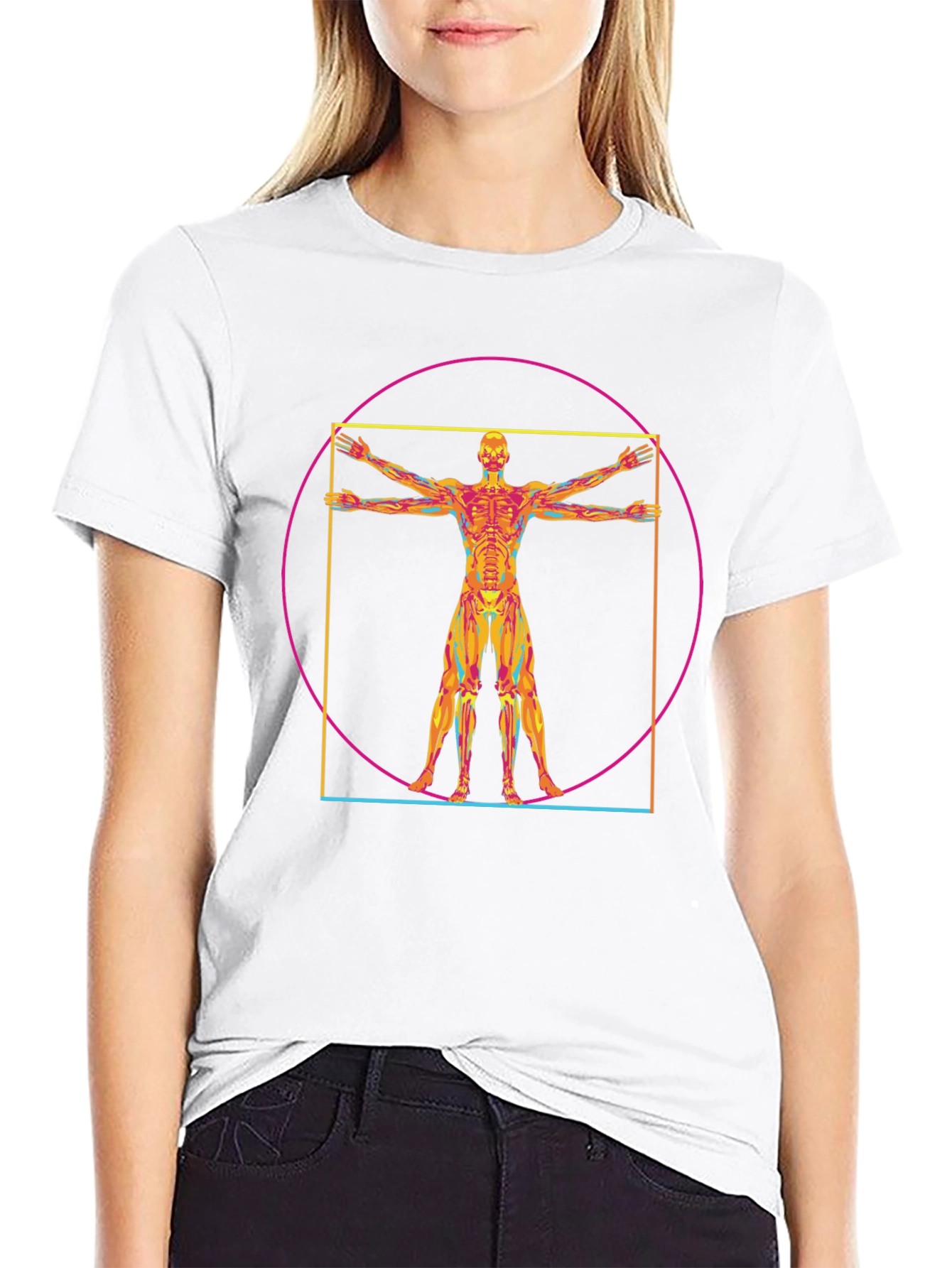 Vitruvian Man Anatomy T-Shirt - Artistic Design