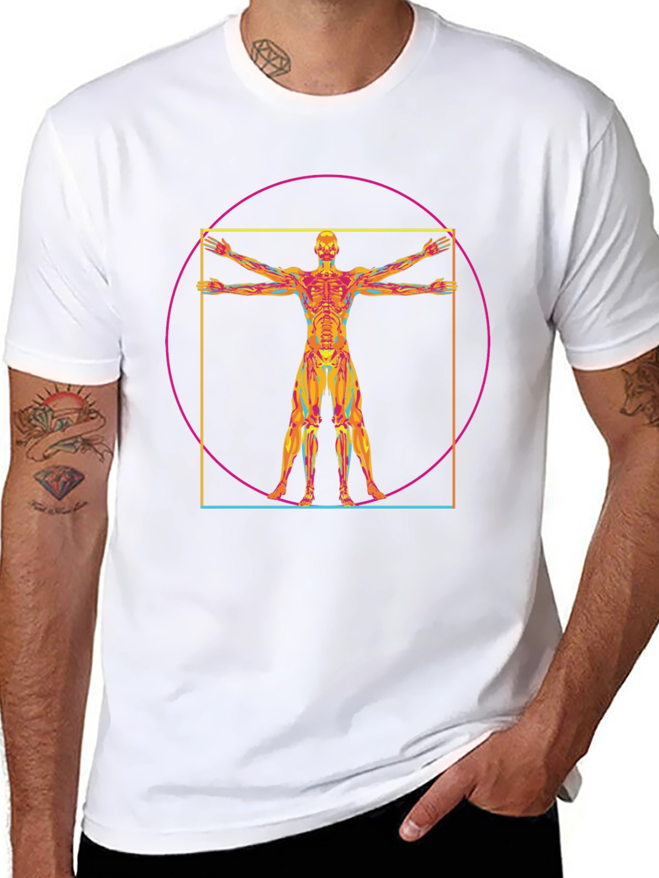 Vitruvian Man Anatomy T-Shirt - Artistic Design