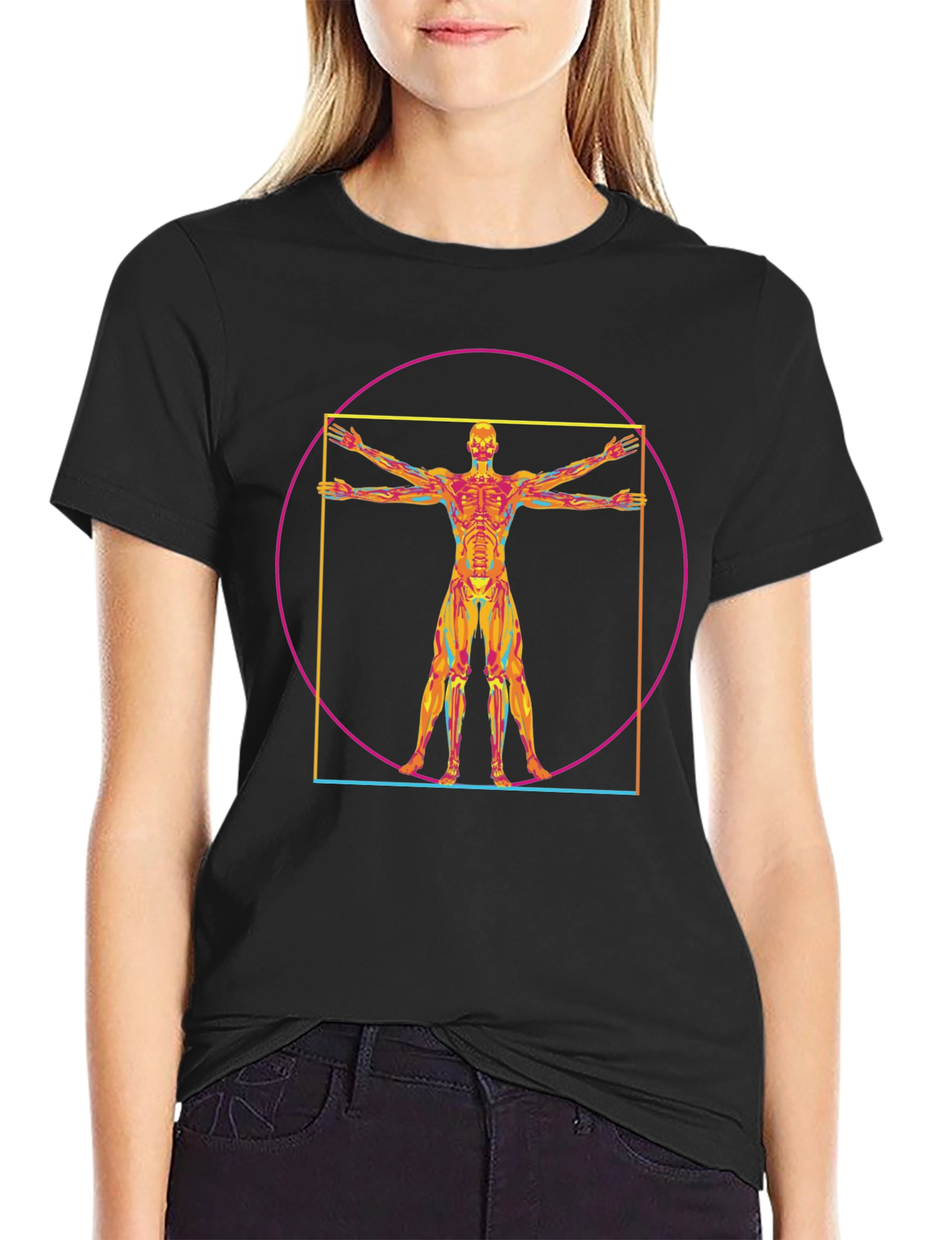 Vitruvian Man Anatomy T-Shirt - Artistic Design