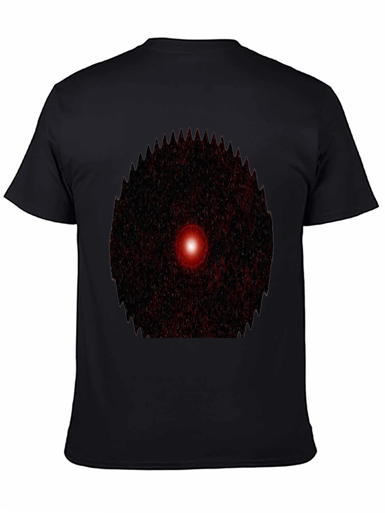 Abstract Red Eye Graphic Print Black T-Shirt