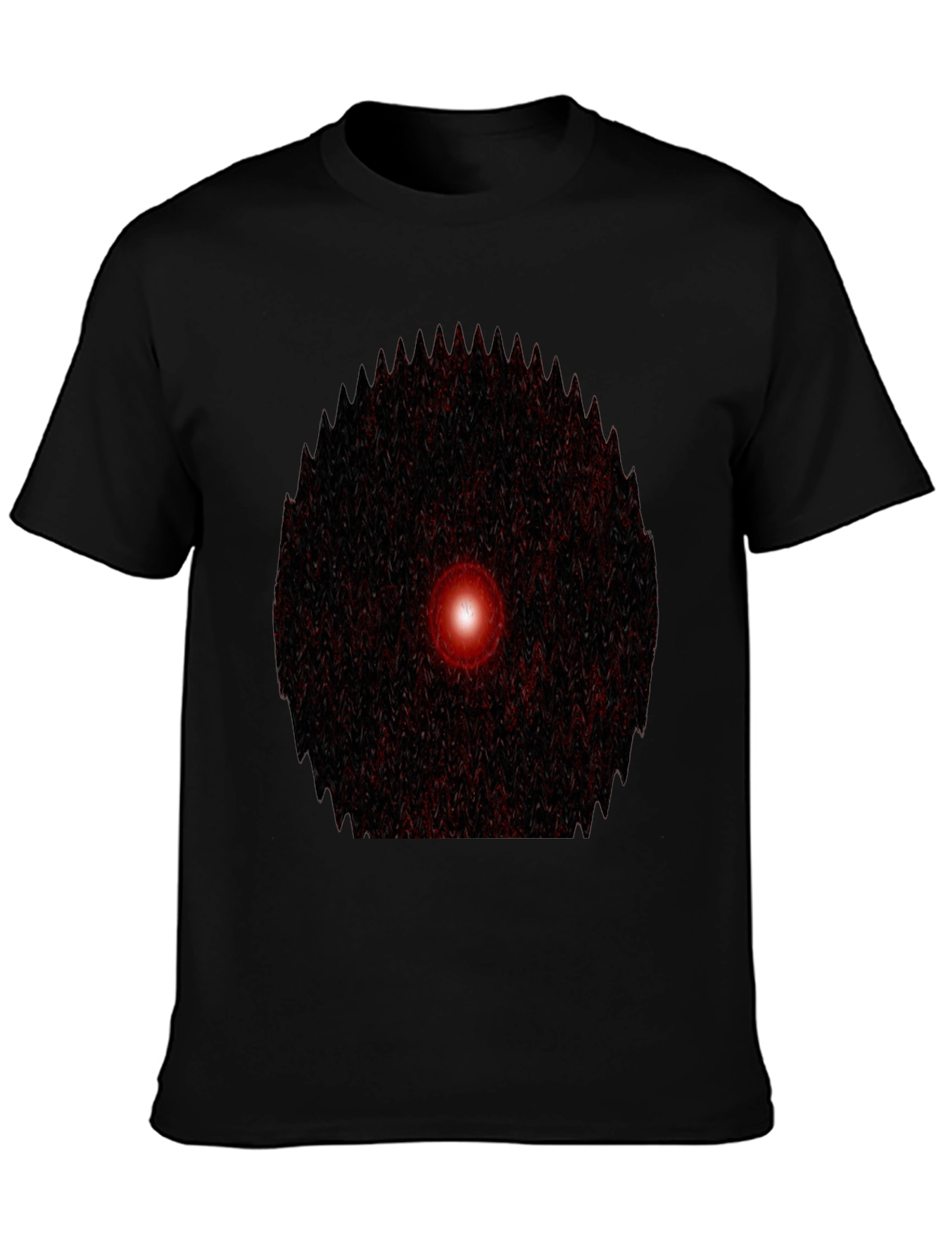 Abstract Red Eye Graphic Print Black T-Shirt