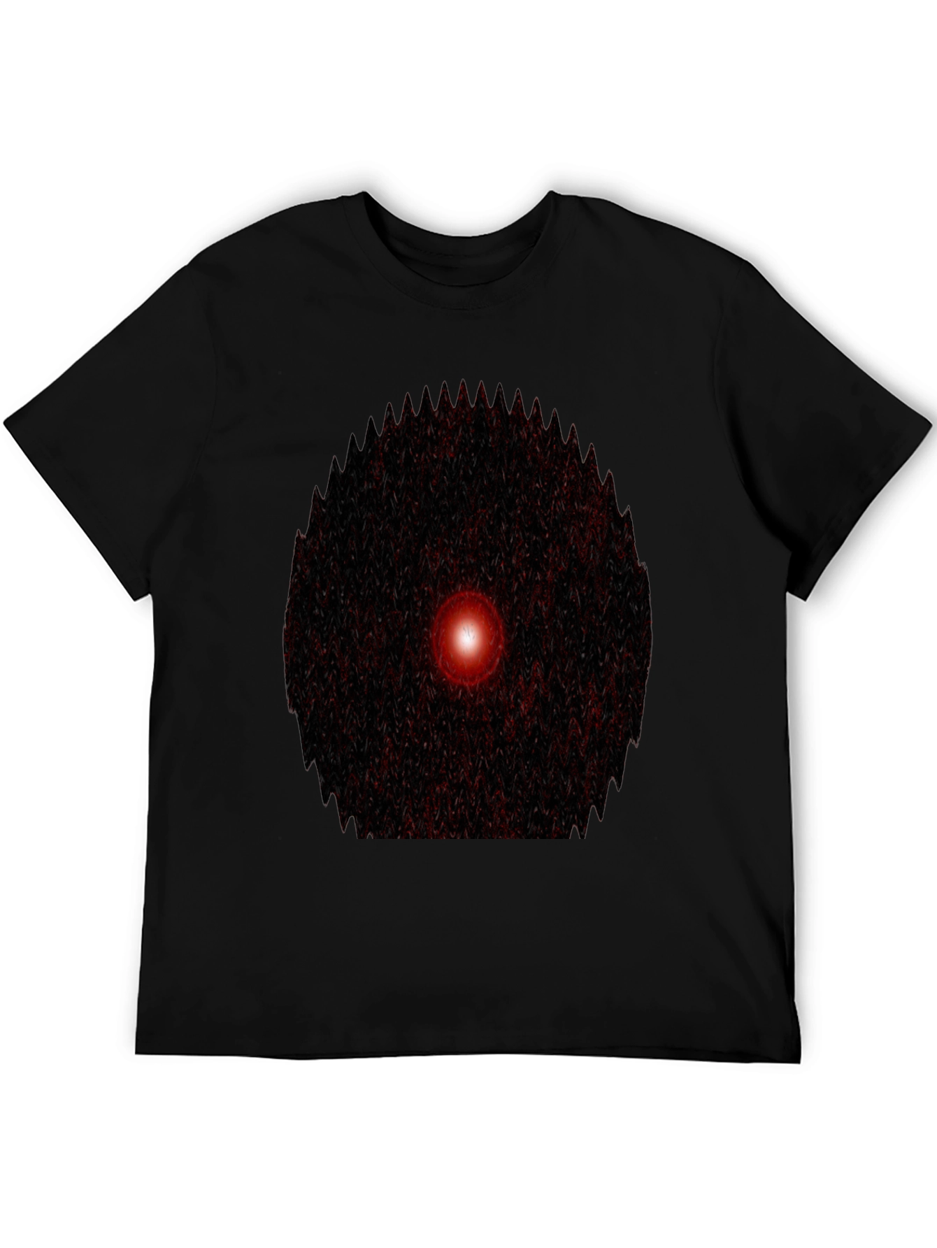 Abstract Red Eye Graphic Print Black T-Shirt