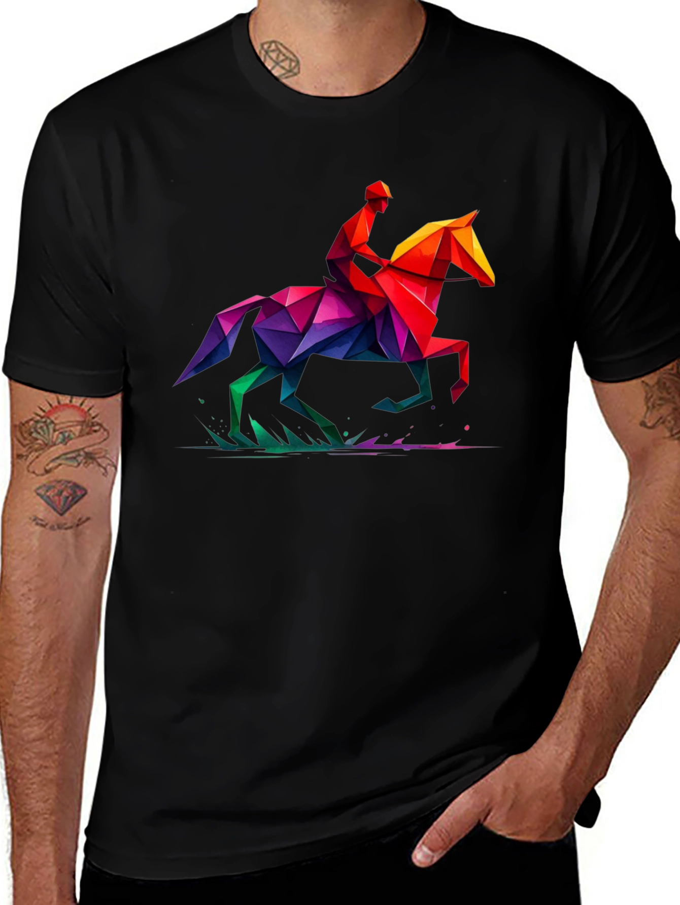 Geometric Horse Rider Graphic Tee