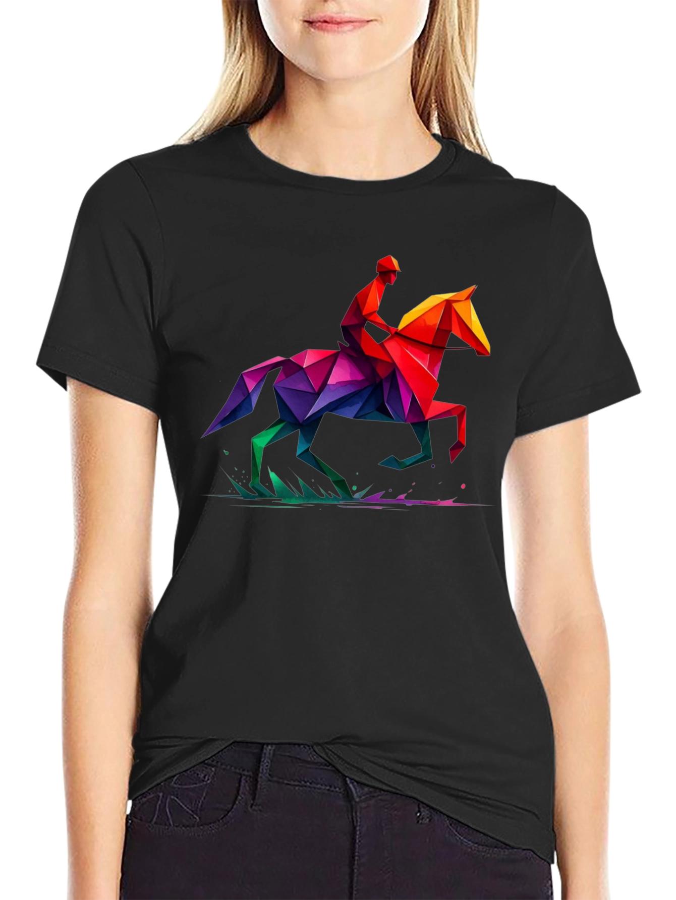 Geometric Horse Rider Graphic Tee