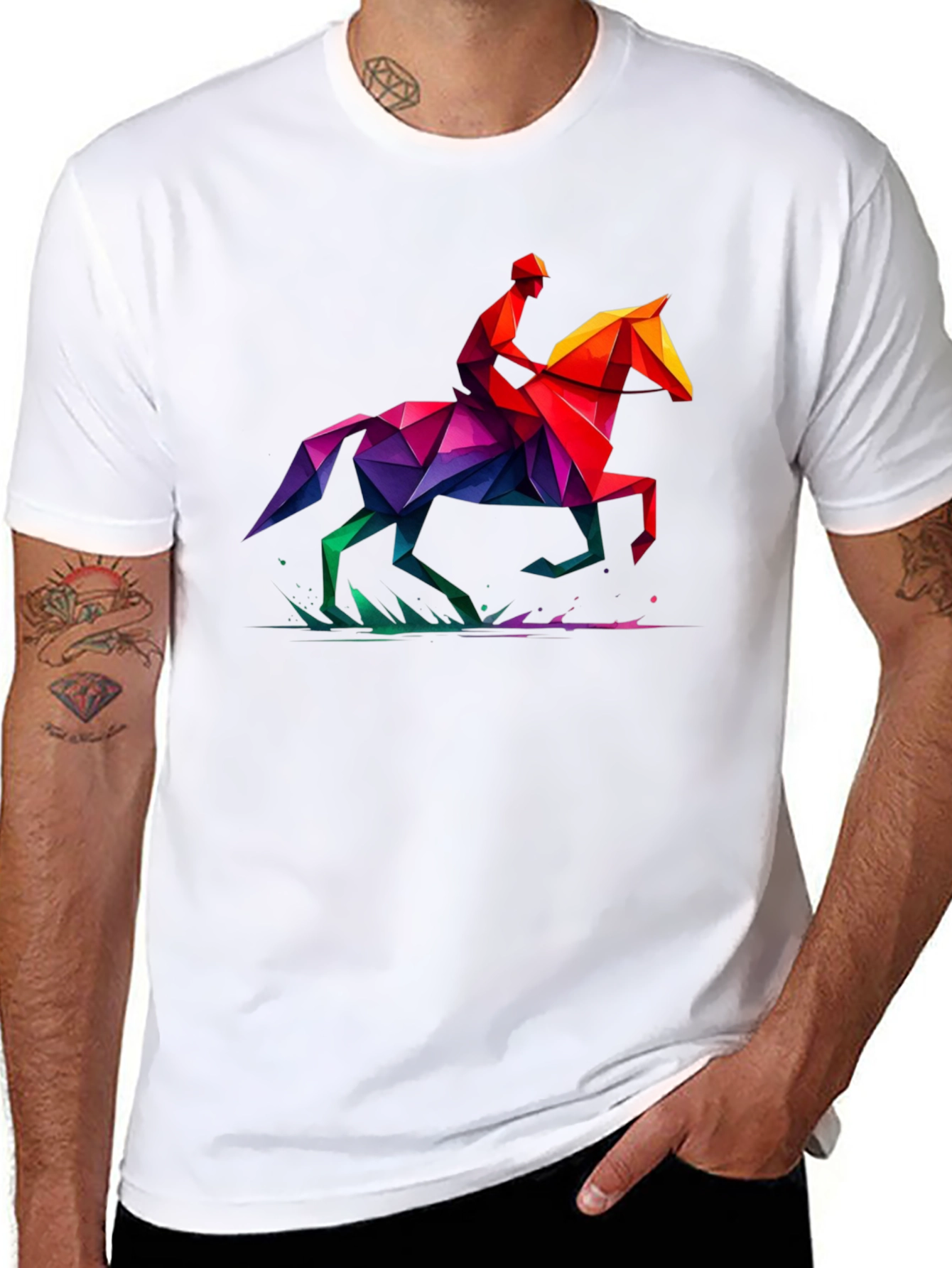 Geometric Horse Rider Graphic Tee