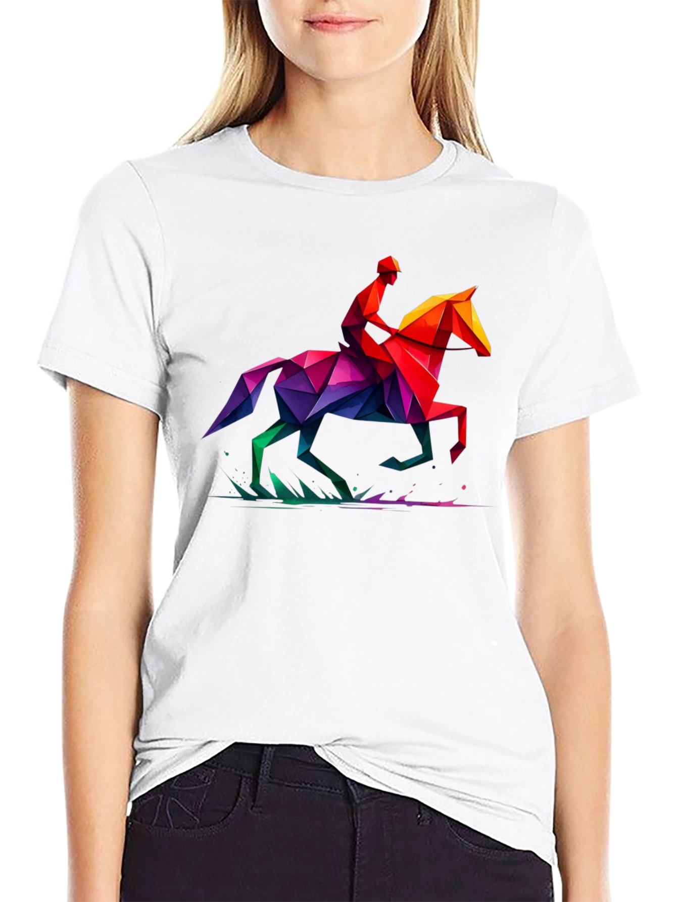 Geometric Horse Rider Graphic Tee