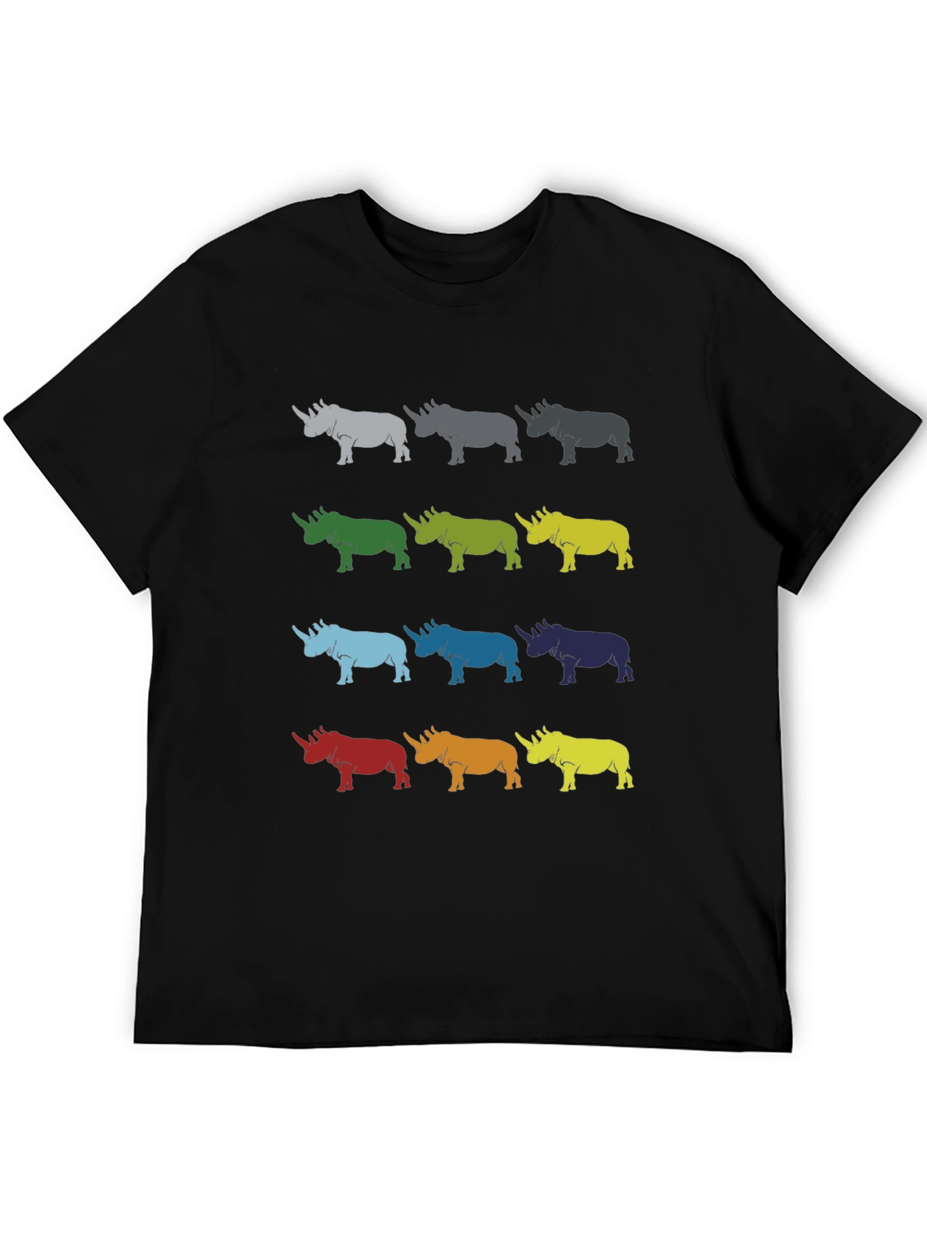 Colorful Rhino Pattern T-Shirt