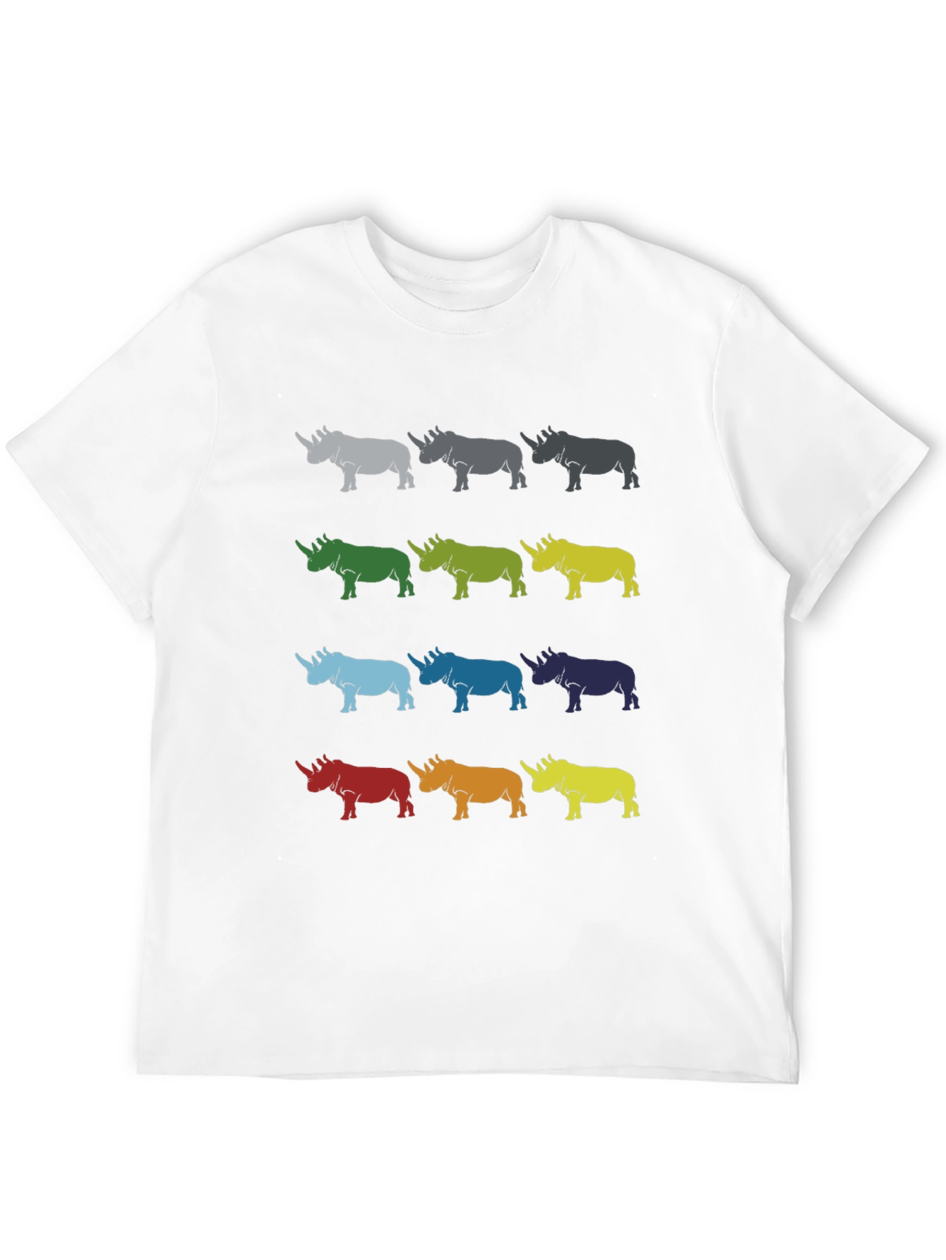 Colorful Rhino Pattern T-Shirt