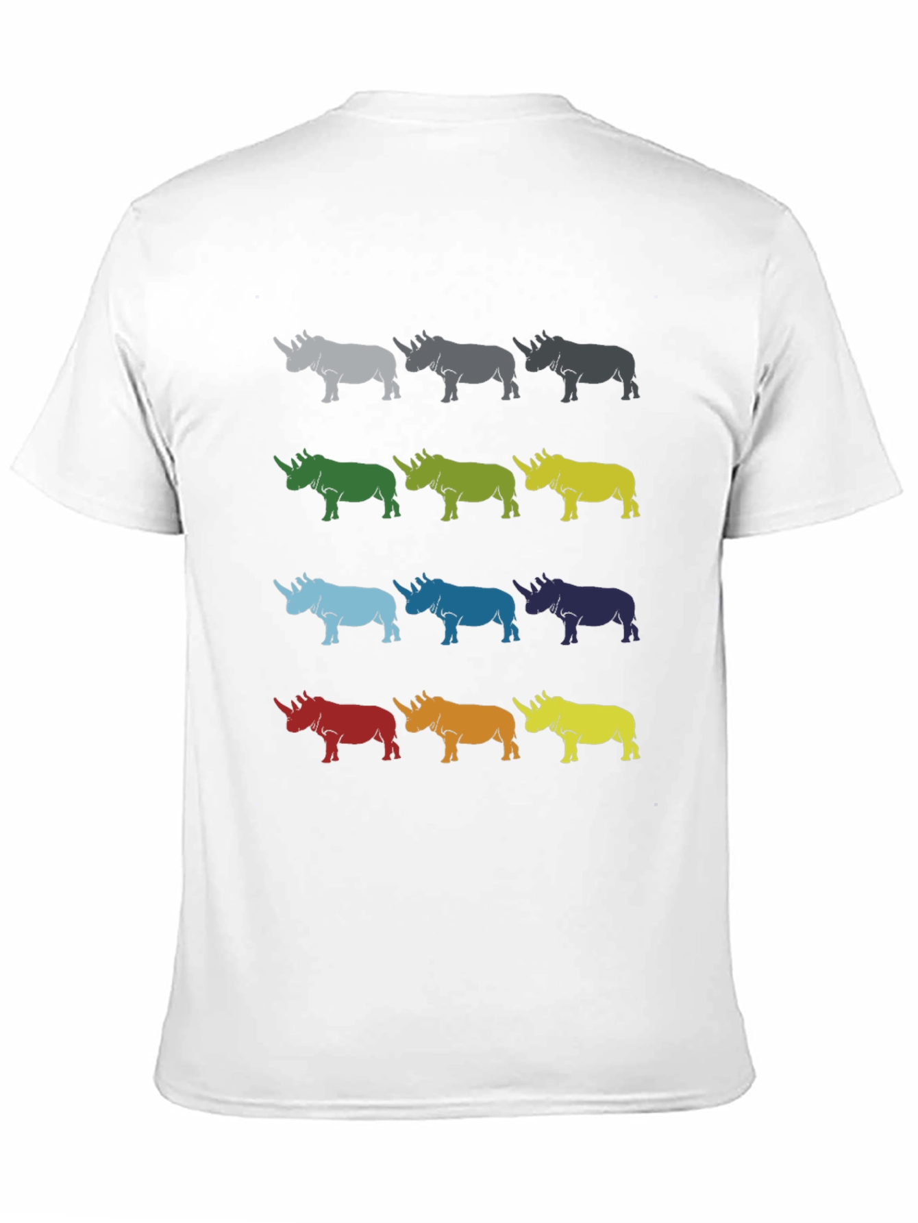 Colorful Rhino Pattern T-Shirt