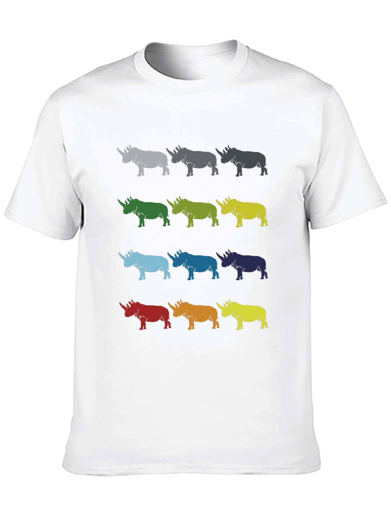 Colorful Rhino Pattern T-Shirt