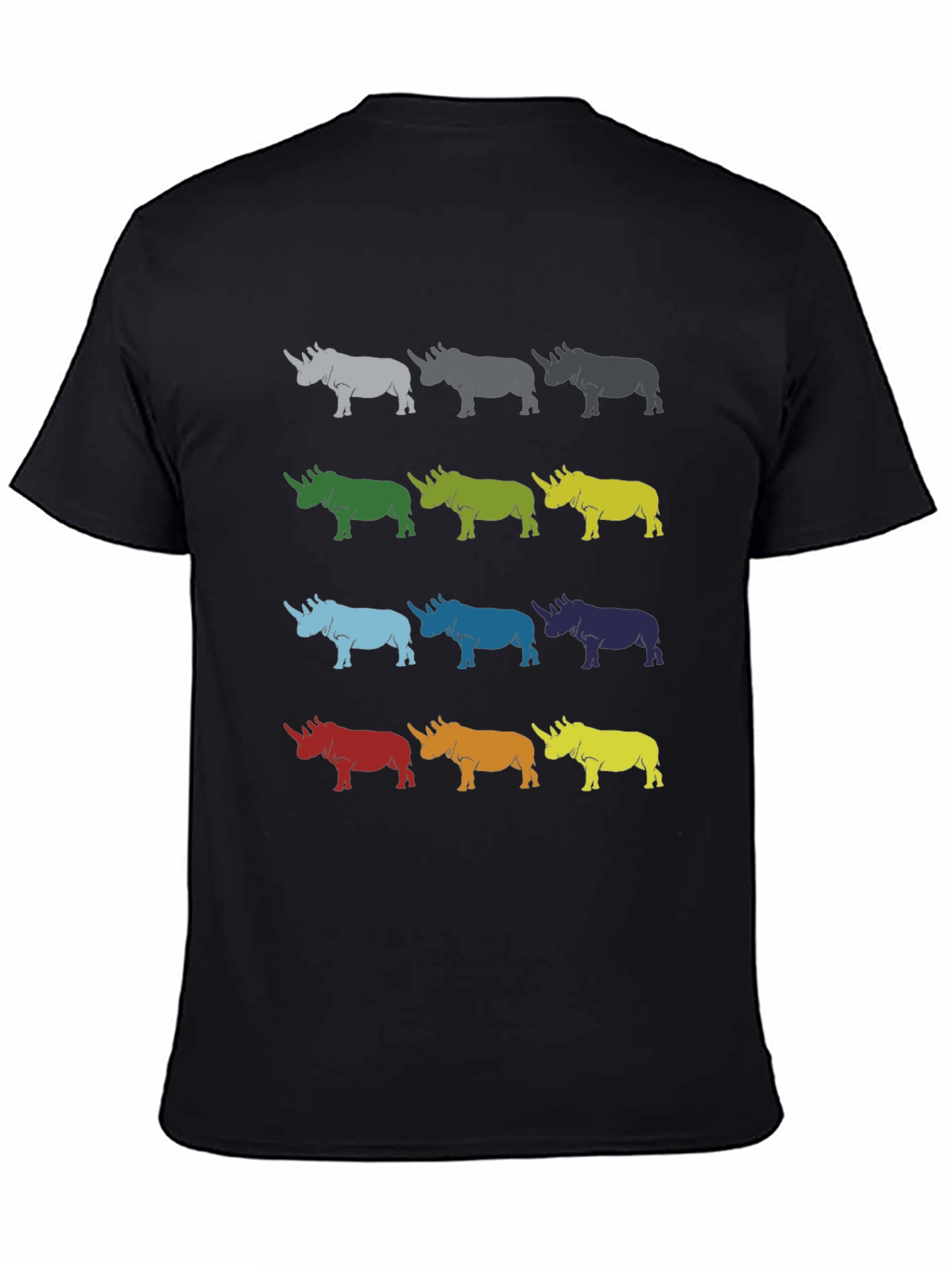 Colorful Rhino Pattern T-Shirt