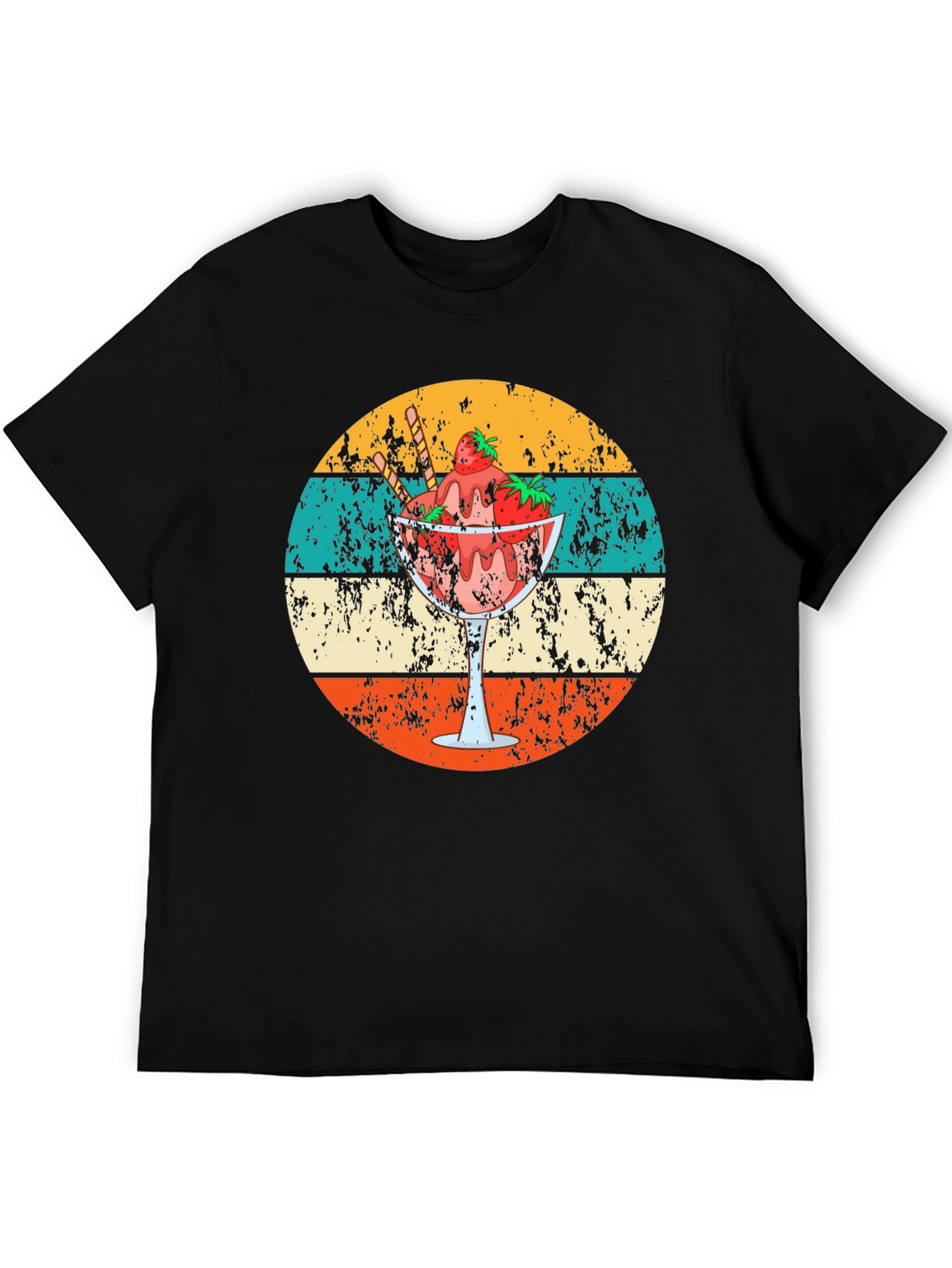 Retro Dessert T-Shirt - Strawberry Sundae Design