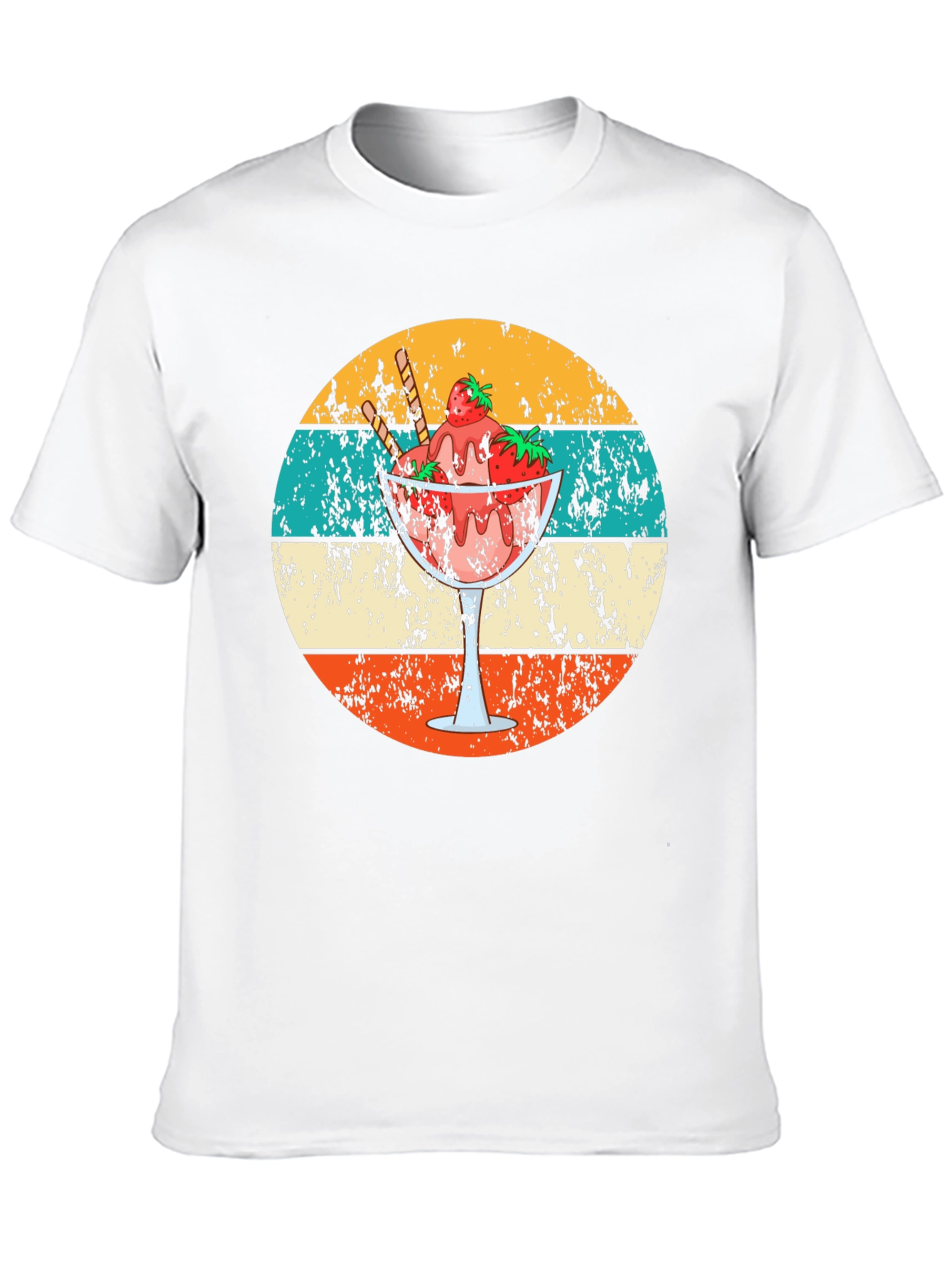 Retro Dessert T-Shirt - Strawberry Sundae Design