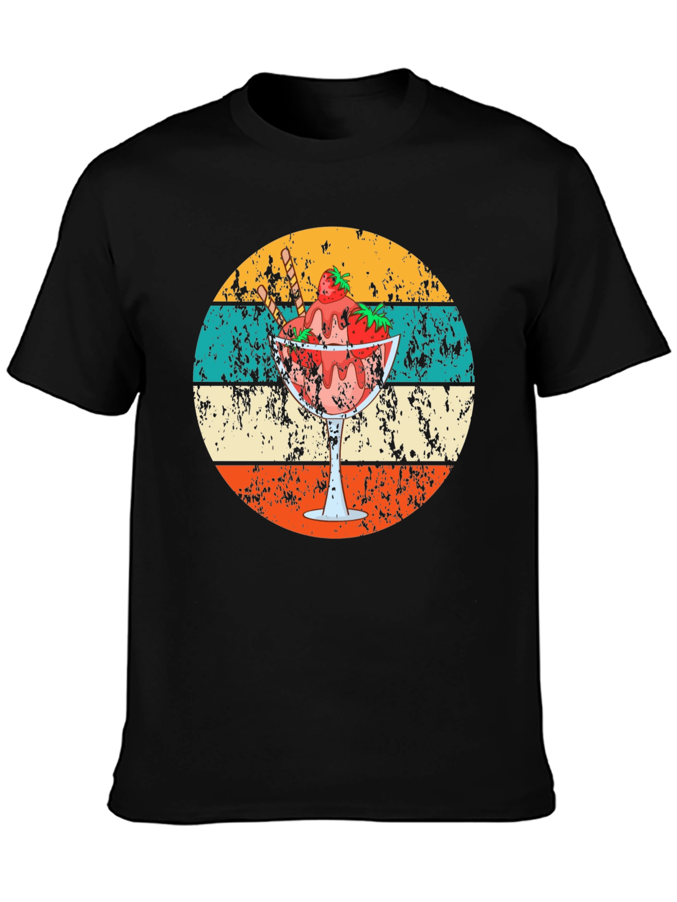 Retro Dessert T-Shirt - Strawberry Sundae Design