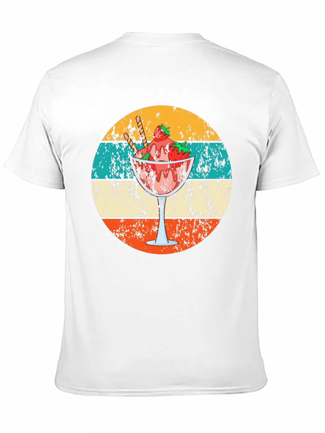 Retro Dessert T-Shirt - Strawberry Sundae Design