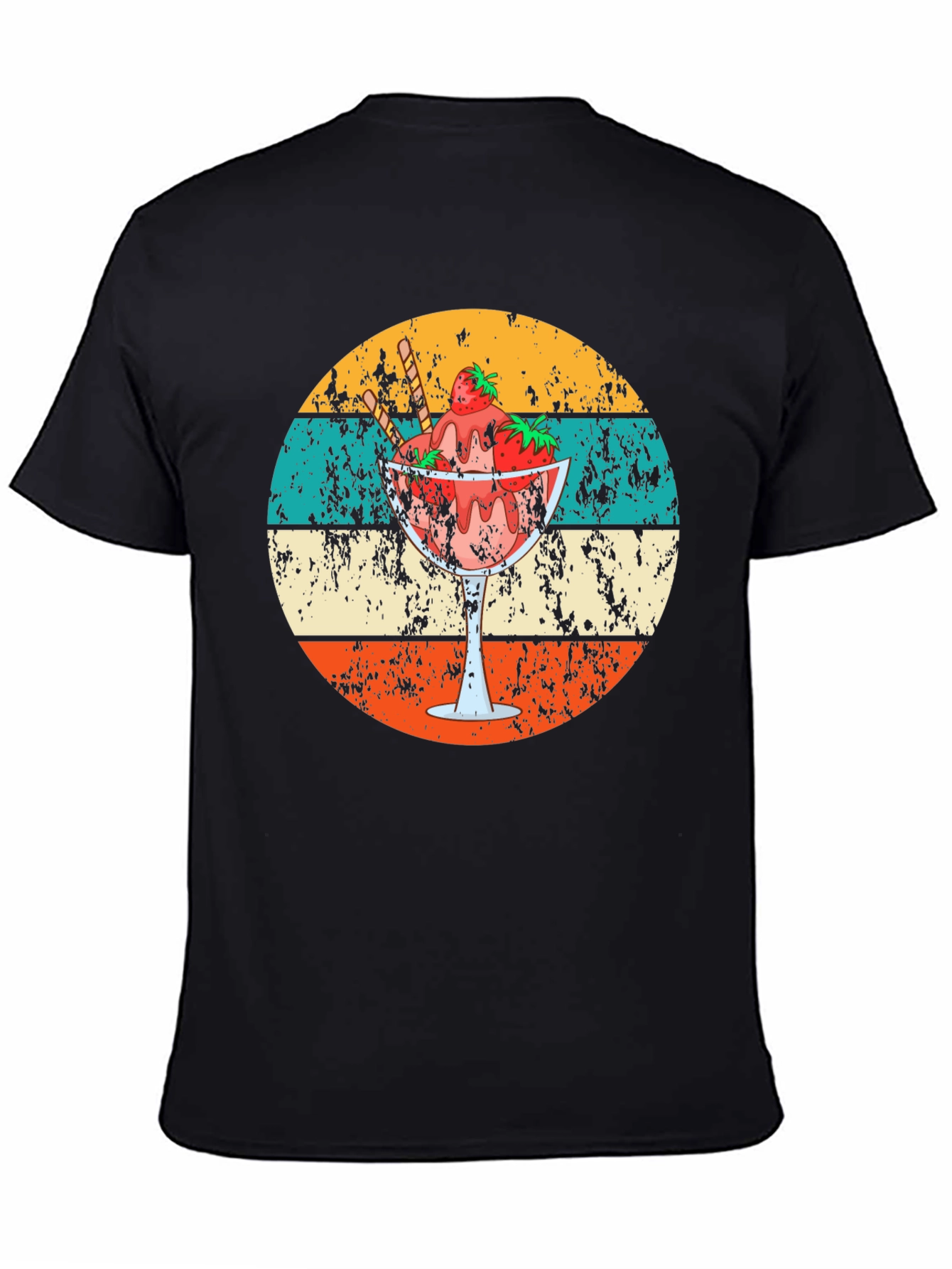 Retro Dessert T-Shirt - Strawberry Sundae Design