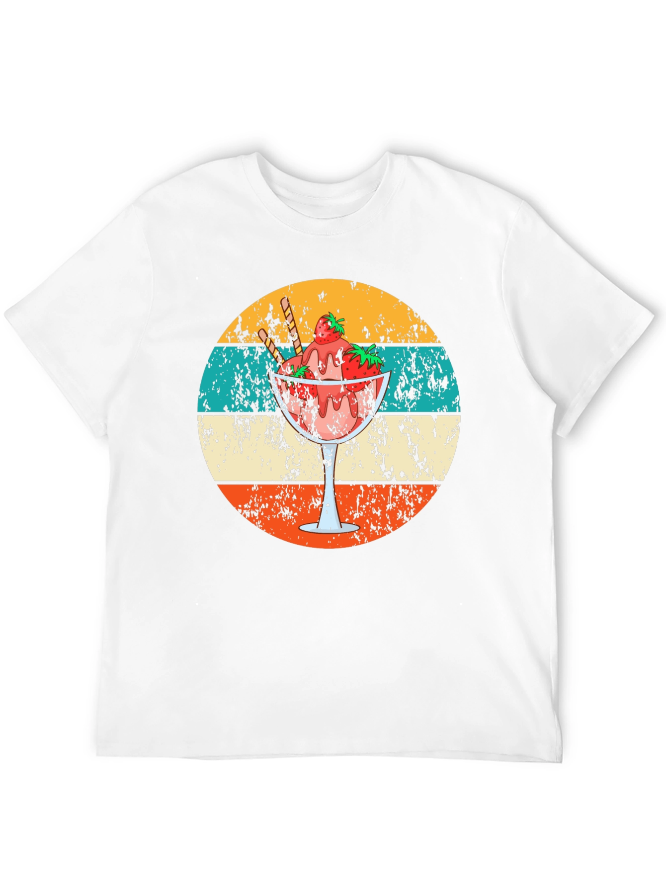 Retro Dessert T-Shirt - Strawberry Sundae Design