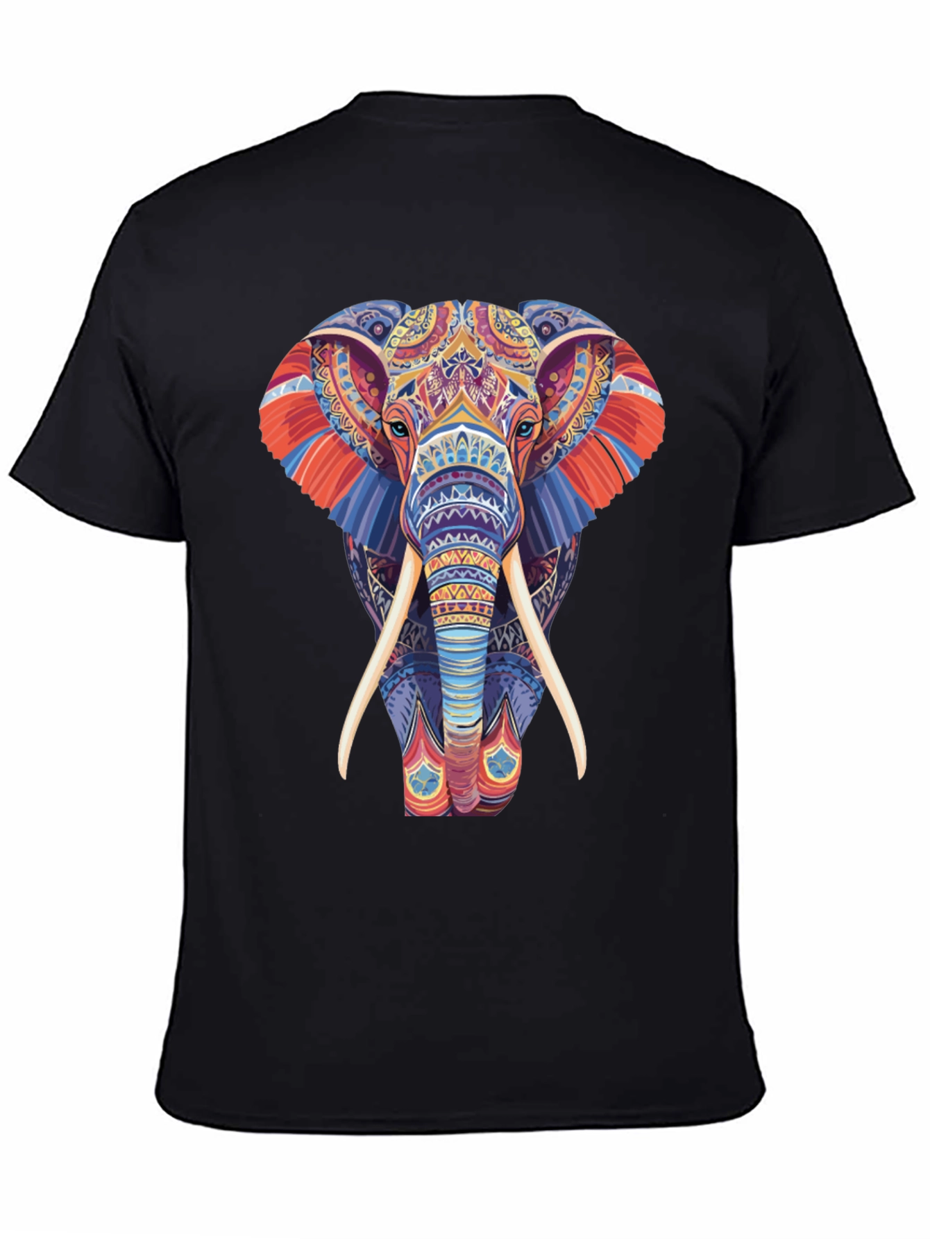 Elephant Graphic Tee - Vivid Pattern Print