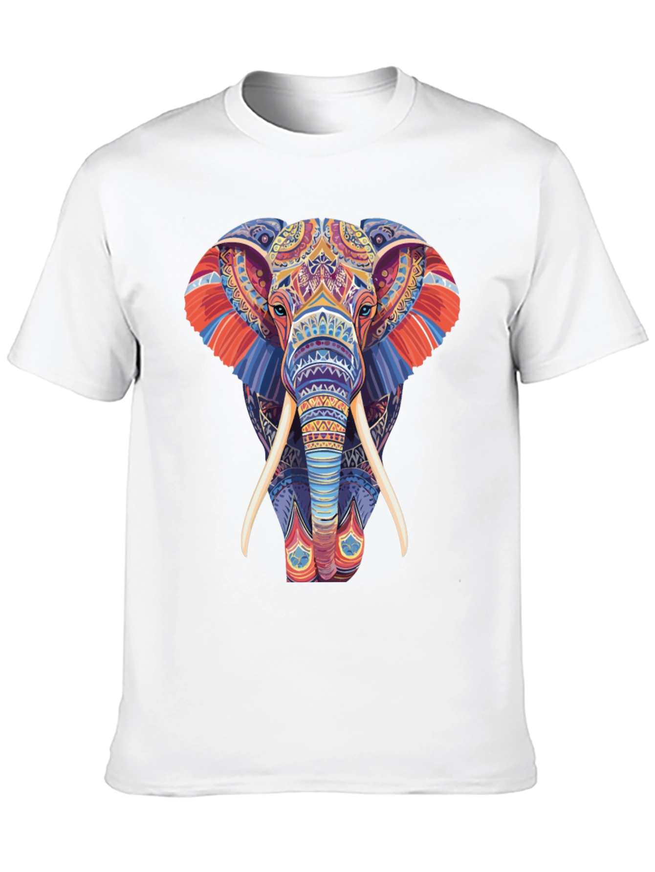 Elephant Graphic Tee - Vivid Pattern Print