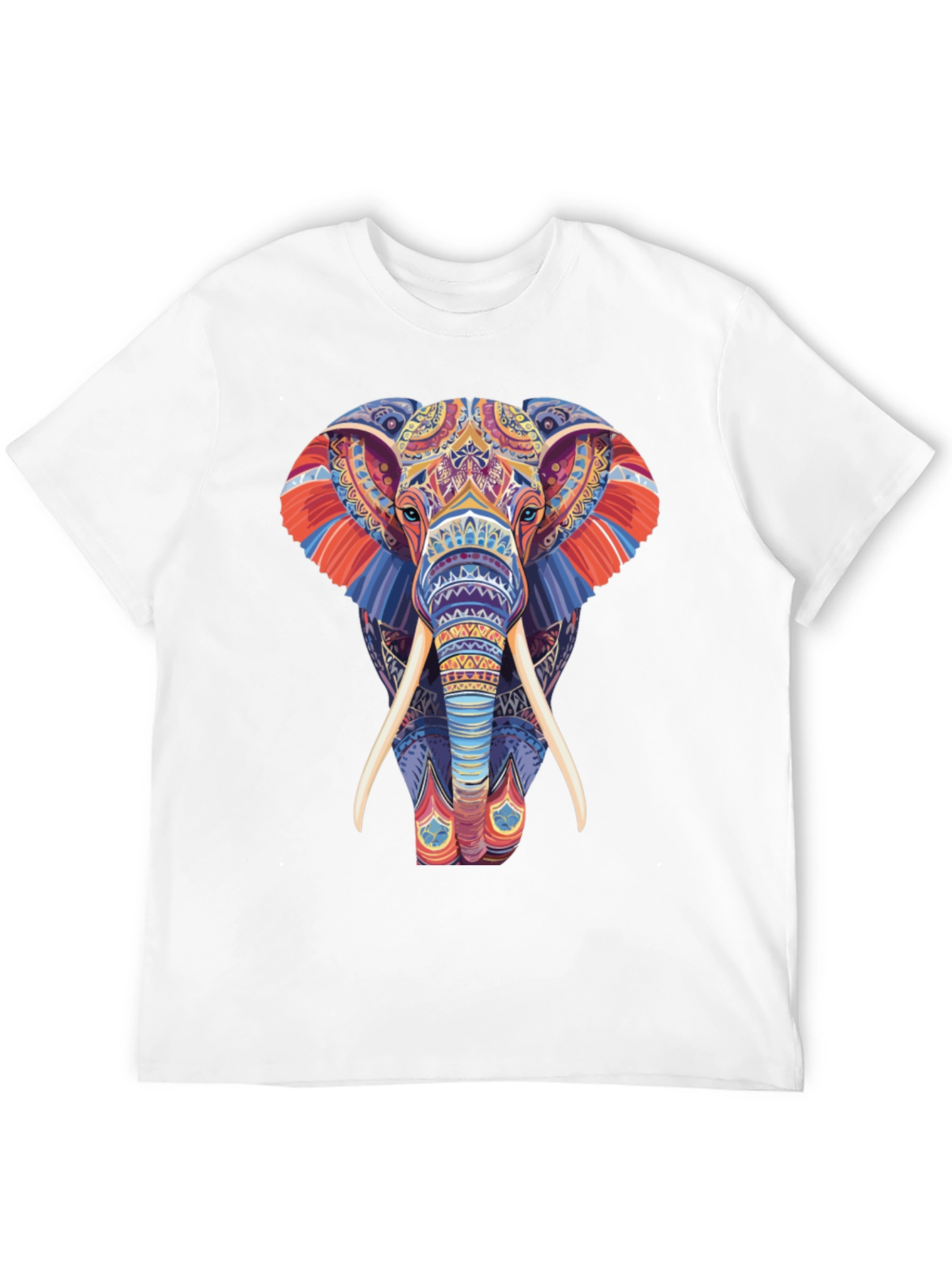 Elephant Graphic Tee - Vivid Pattern Print