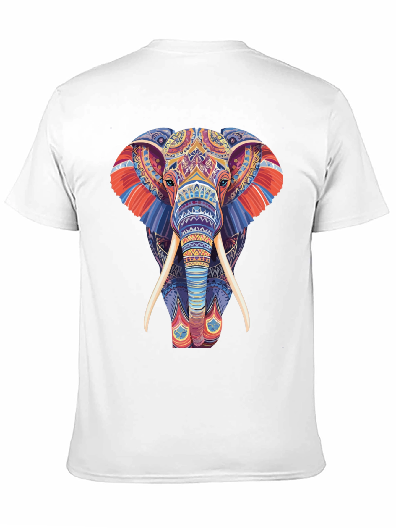 Elephant Graphic Tee - Vivid Pattern Print