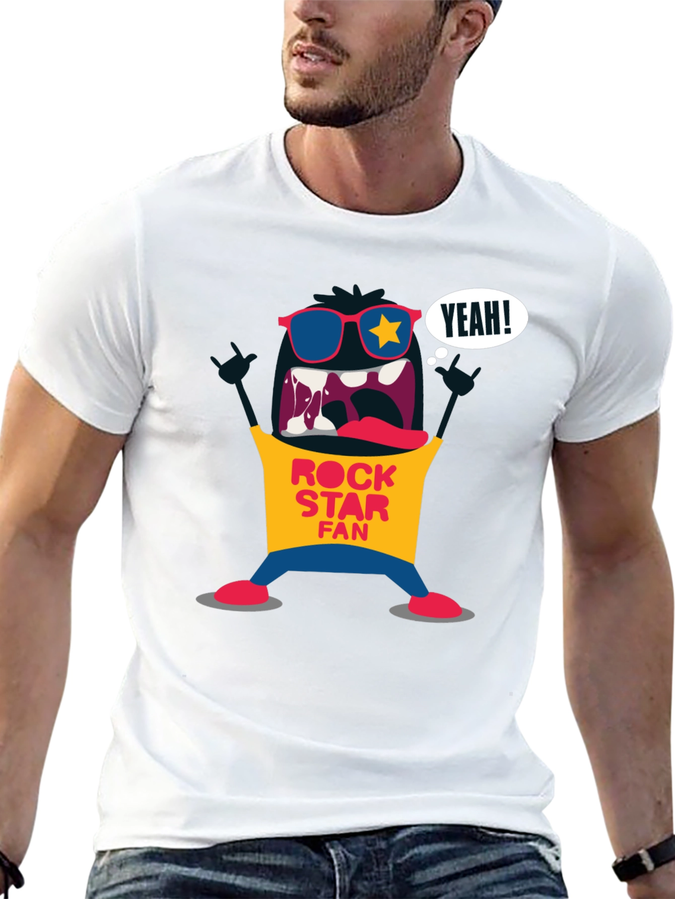 Rock Star Fan Graphic T-Shirt - Black