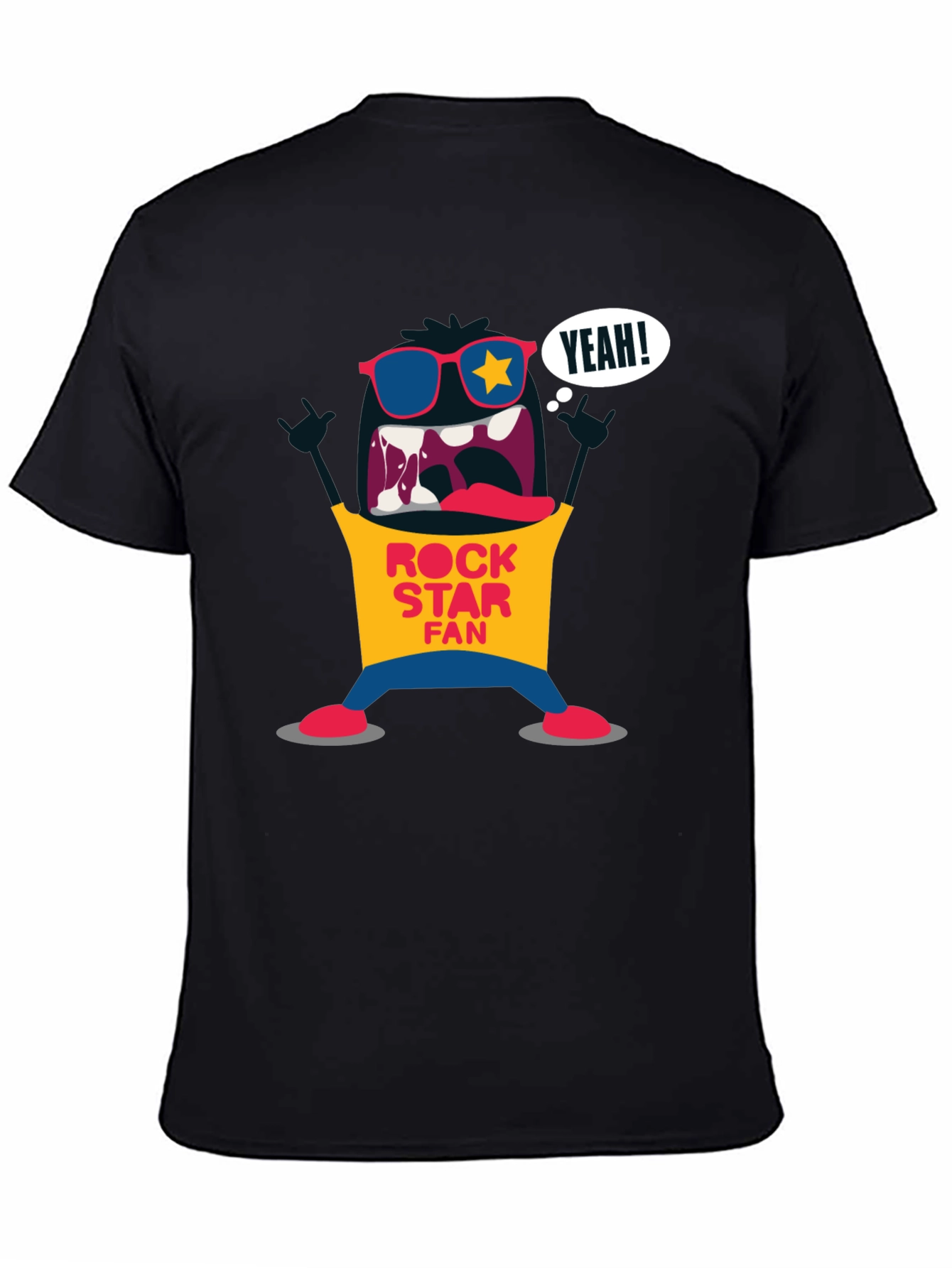 Rock Star Fan Graphic T-Shirt - Black
