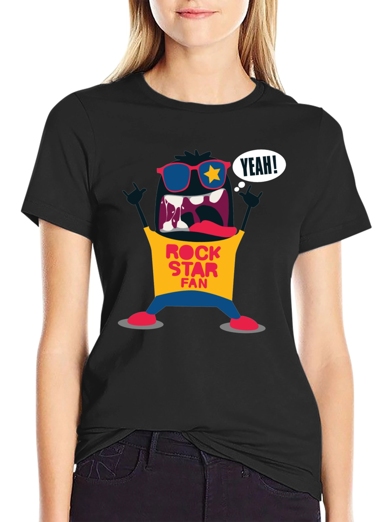 Rock Star Fan Graphic T-Shirt - Black