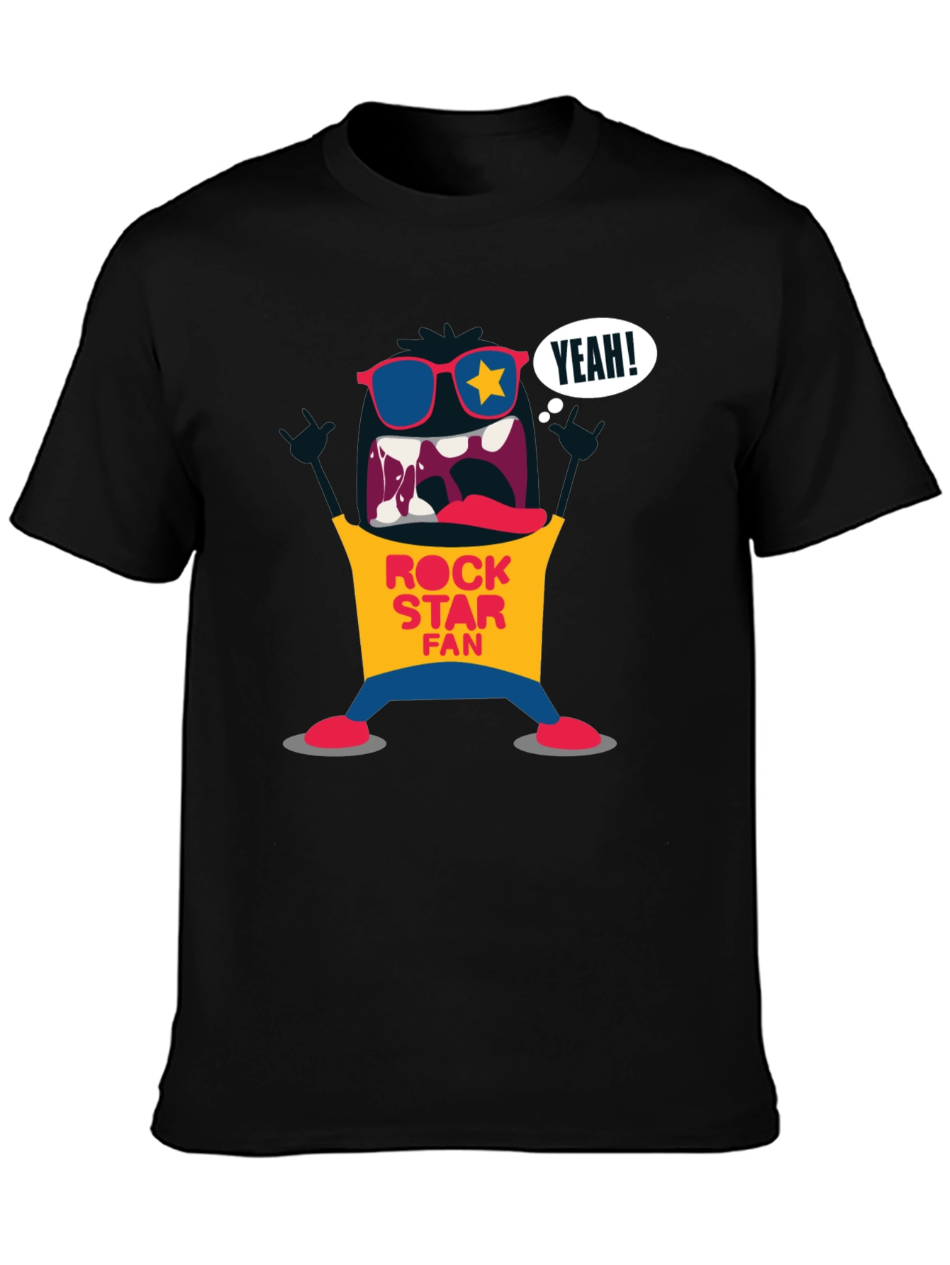 Rock Star Fan Graphic T-Shirt - Black