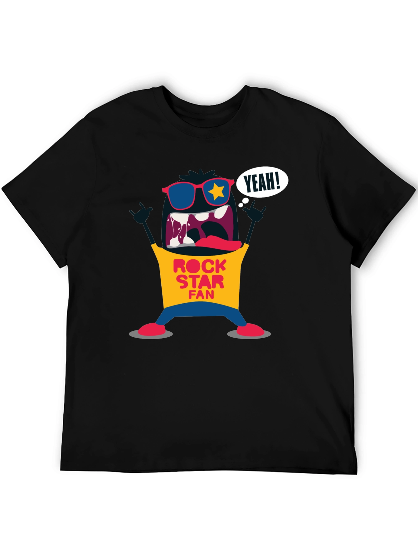 Rock Star Fan Graphic T-Shirt - Black