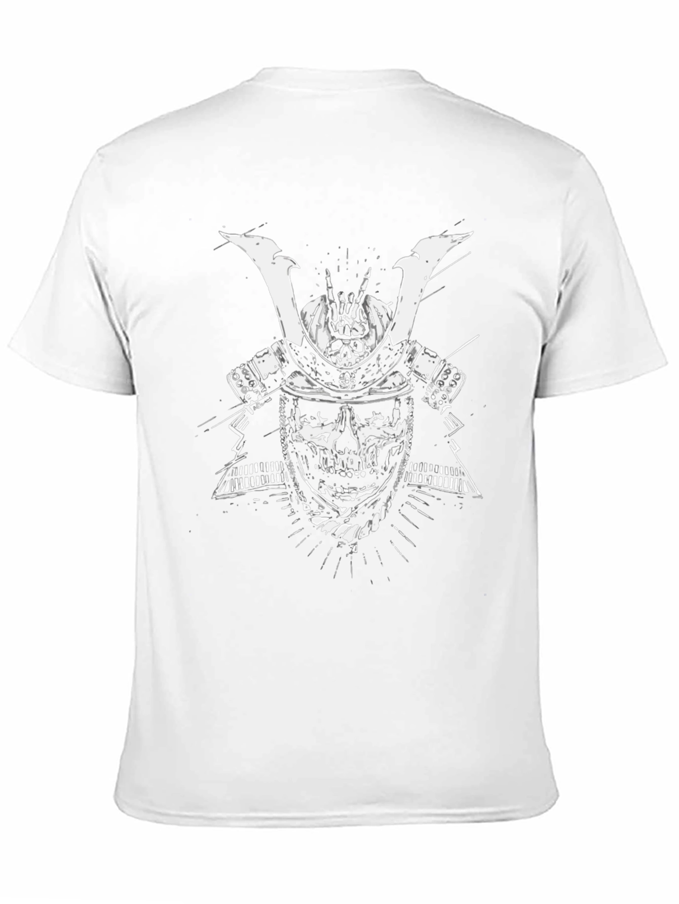 Skull Samurai Graphic Tee - Black Cotton T-Shirt