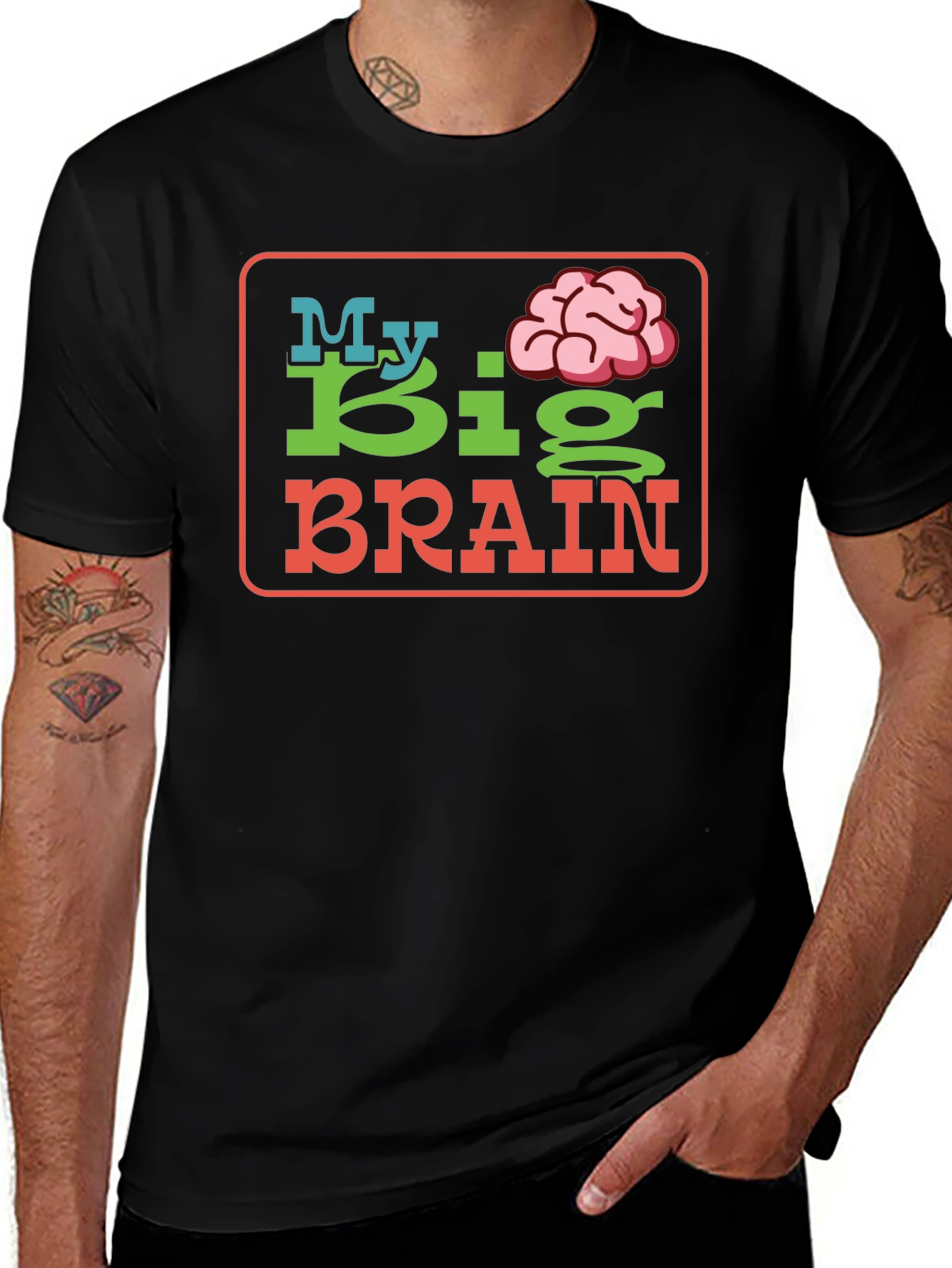 My Big Brain Graphic T-Shirt - Unique Design