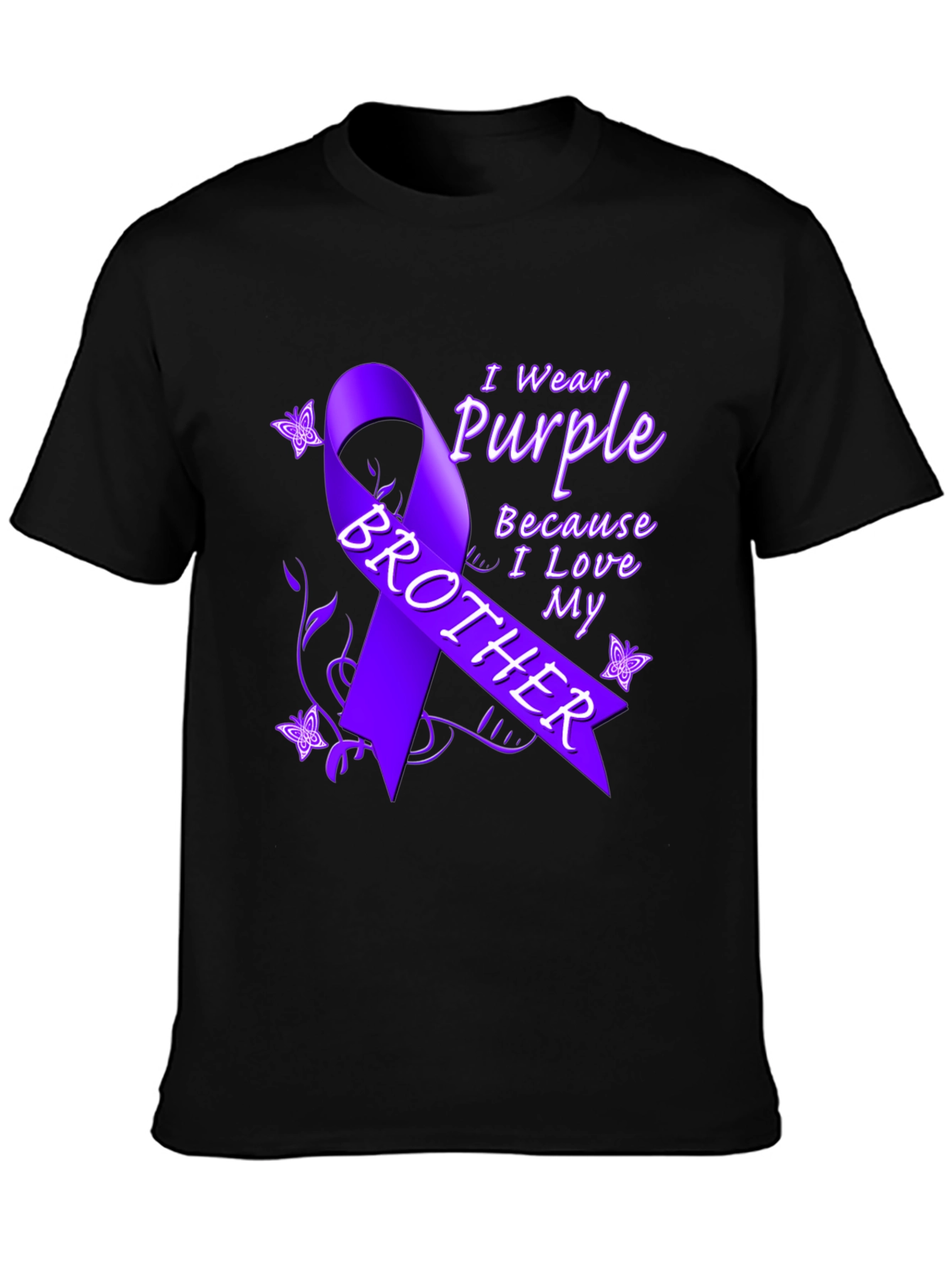 Purple Ribbon Brother T-Shirt Cancer Awareness Tee