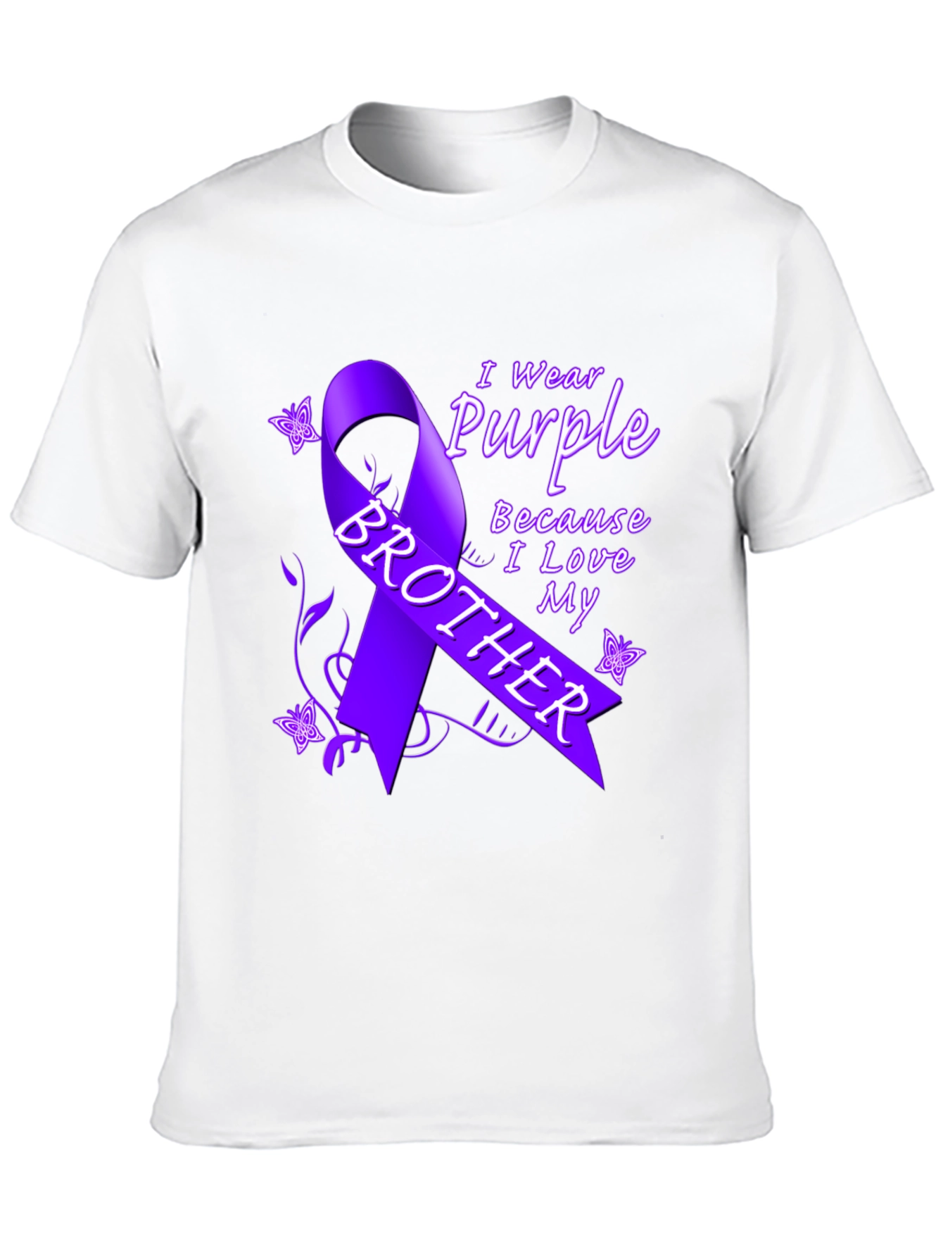 Purple Ribbon Brother T-Shirt Cancer Awareness Tee