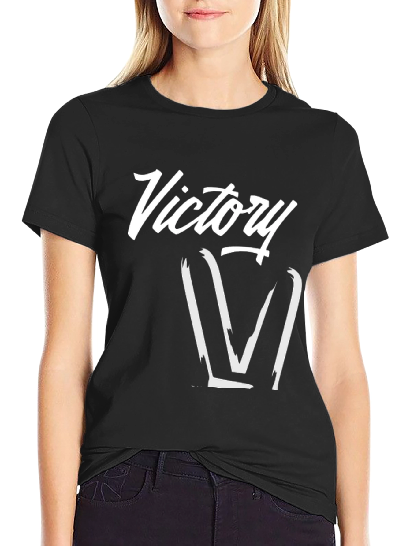 Victory Graphic Tee - Stylish Black T-Shirt