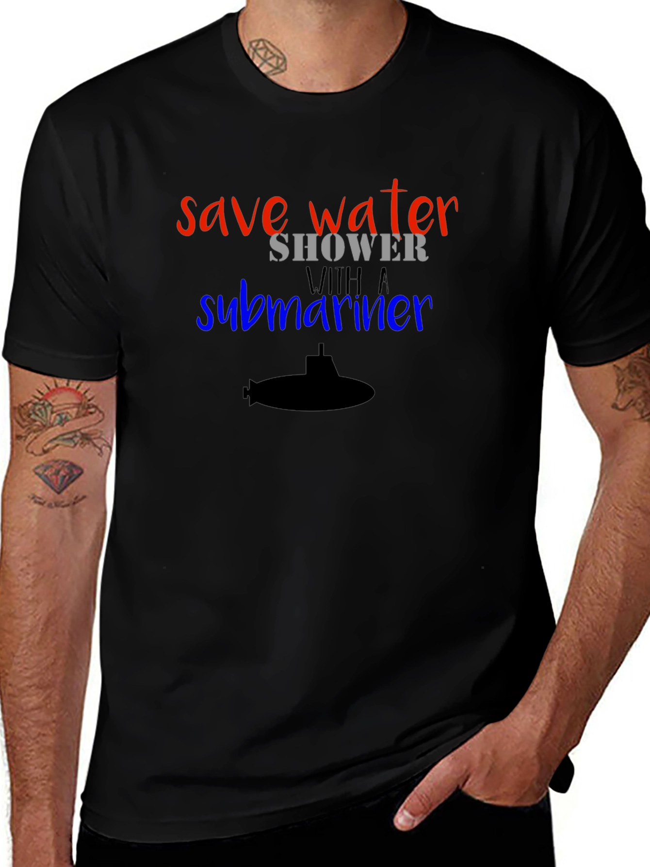 Save Water Shower with a Submariner T-Shirt
