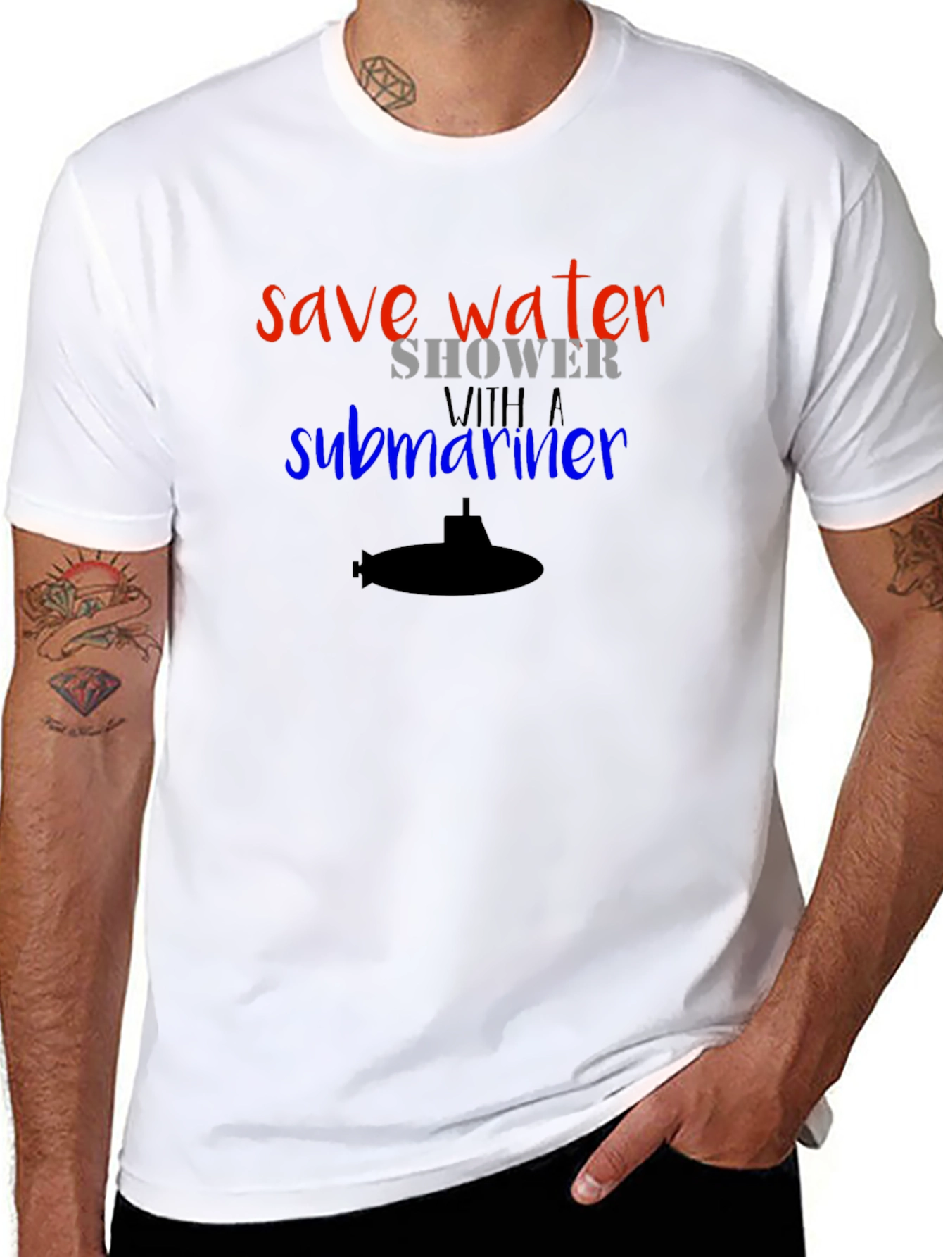 Save Water Shower with a Submariner T-Shirt