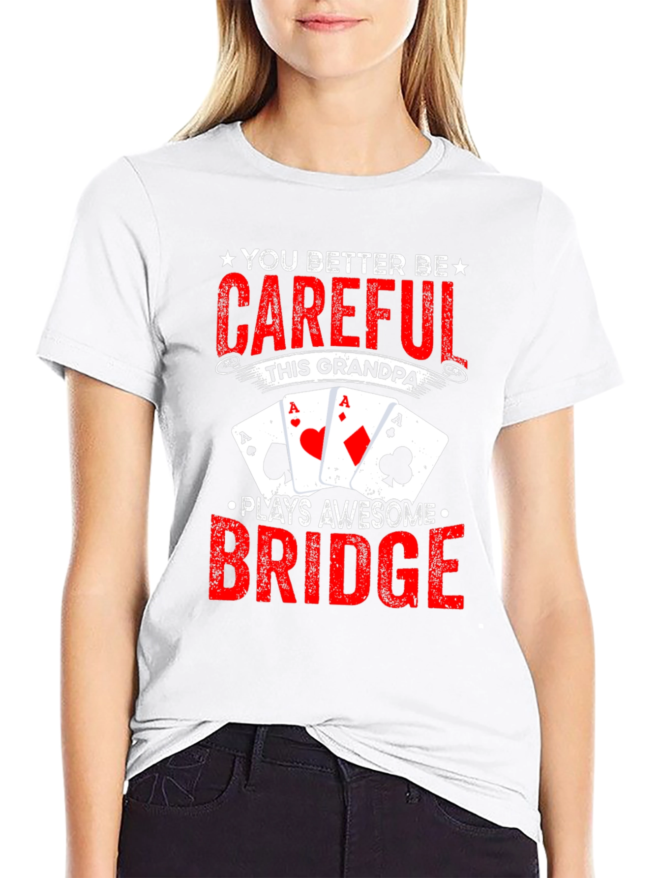 Grandpa Plays Awesome Bridge T-Shirt