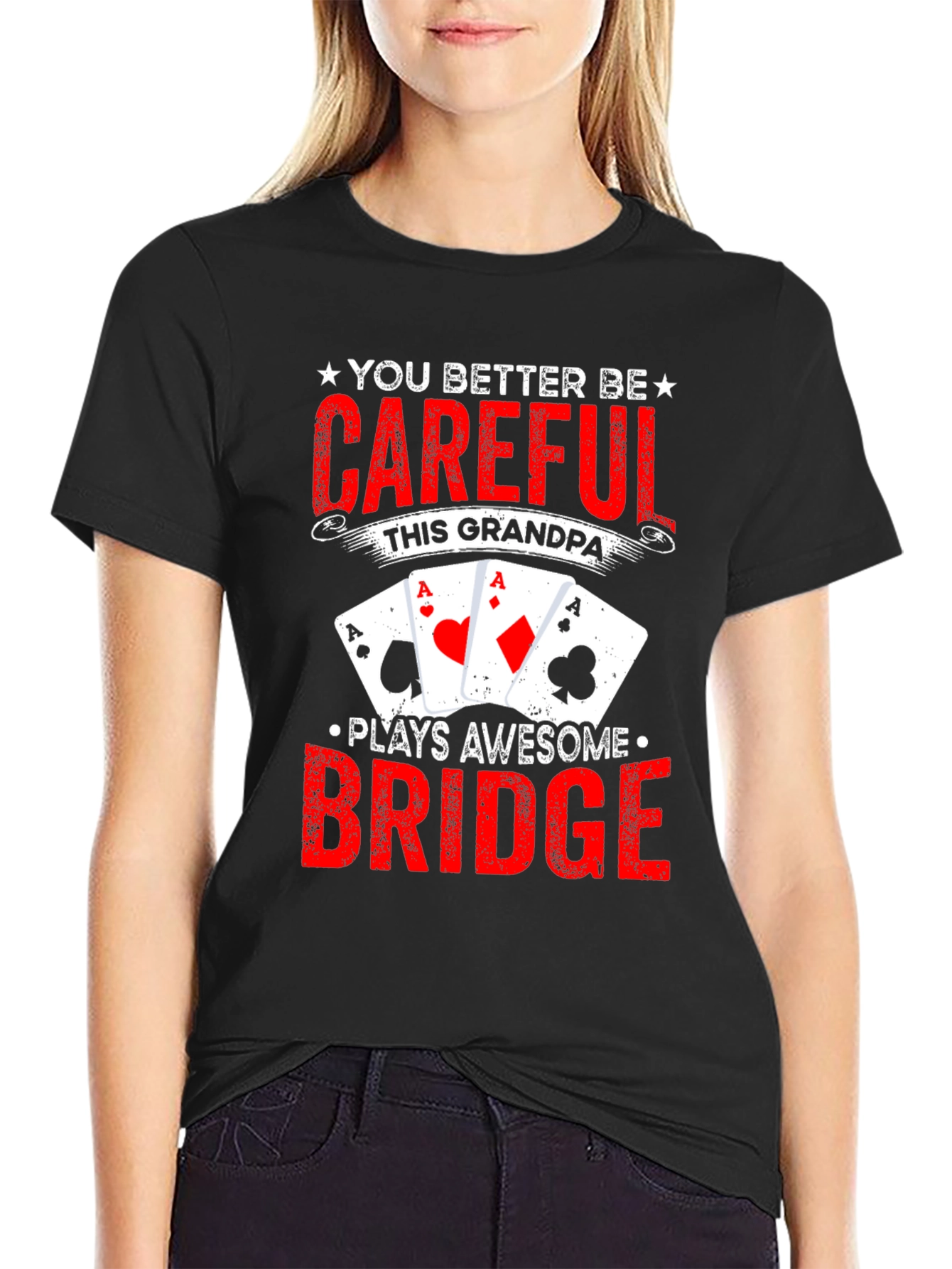 Grandpa Plays Awesome Bridge T-Shirt