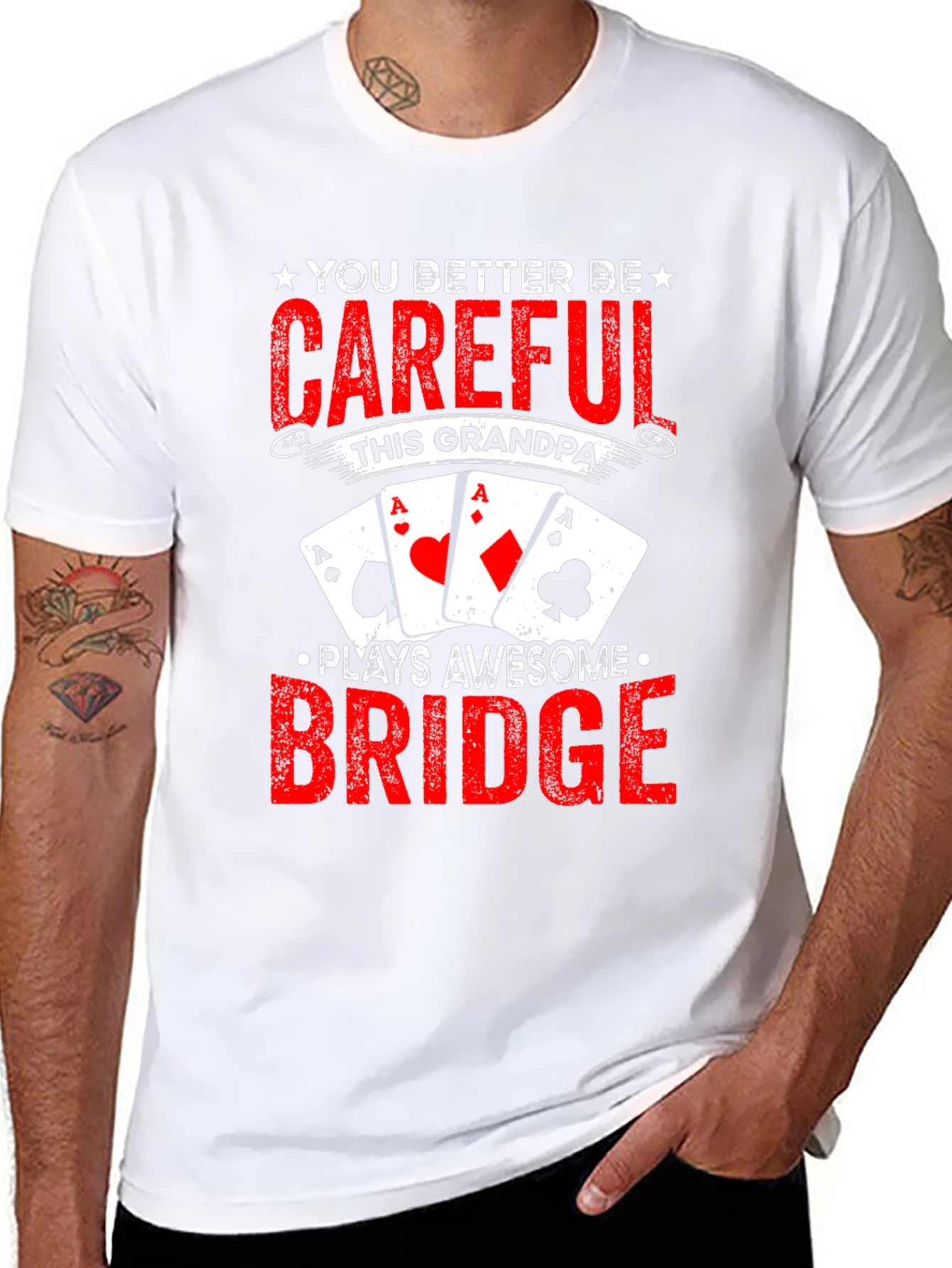 Grandpa Plays Awesome Bridge T-Shirt