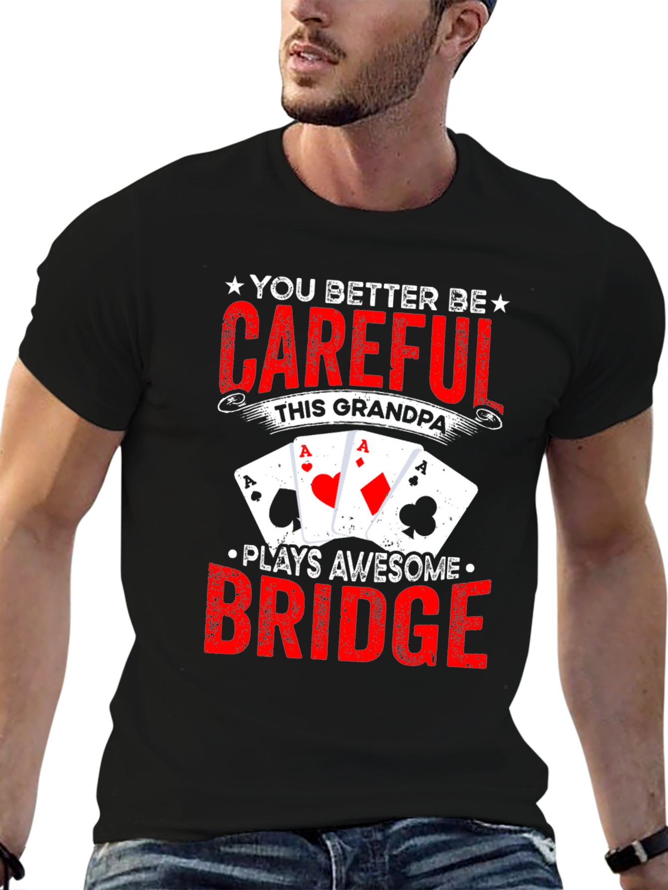 Grandpa Plays Awesome Bridge T-Shirt