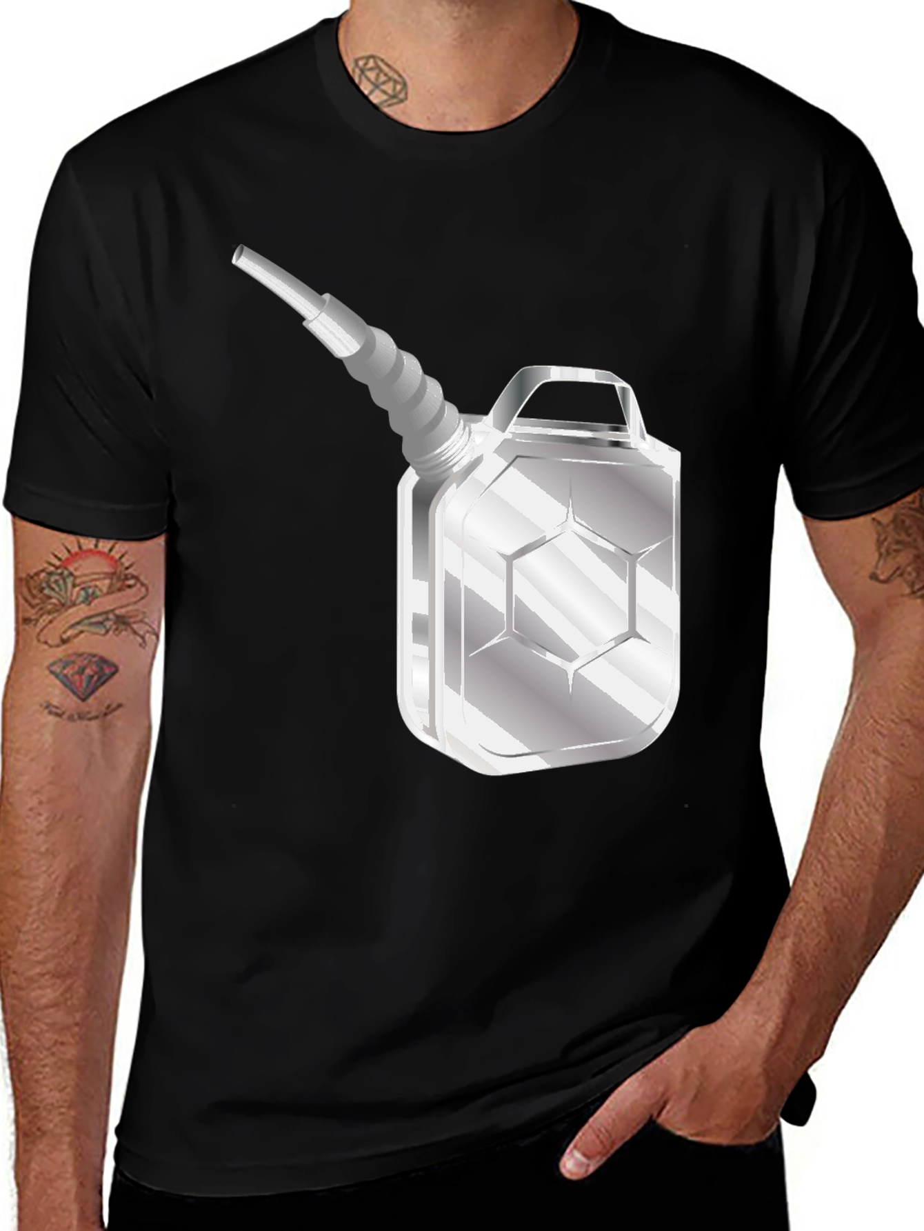 Fuel Can Graphic Tee - Black Casual T-Shirt