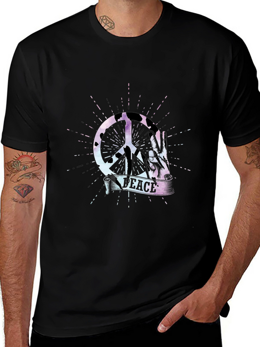 Peace Sign Graphic T-Shirt - Stylish Mens Tee