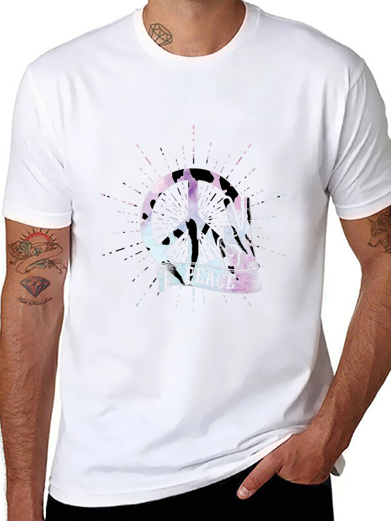 Peace Sign Graphic T-Shirt - Stylish Mens Tee