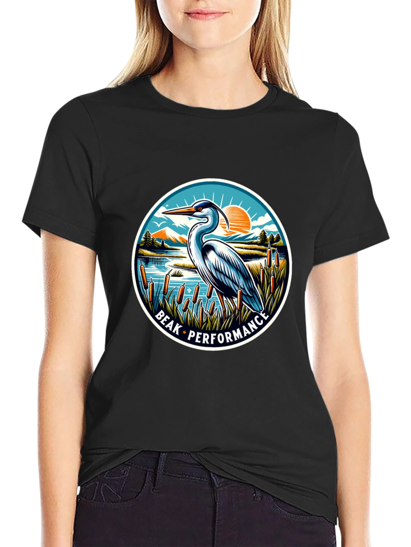 Beak Performance Heron Graphic T-Shirt