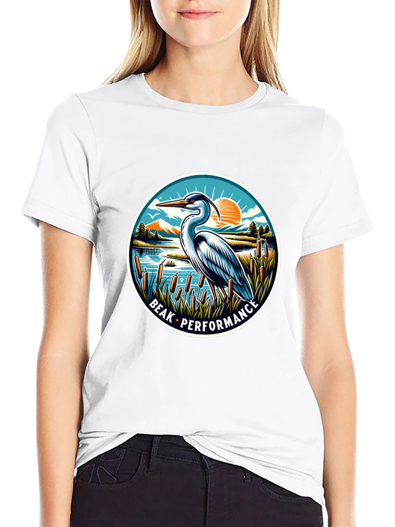 Beak Performance Heron Graphic T-Shirt