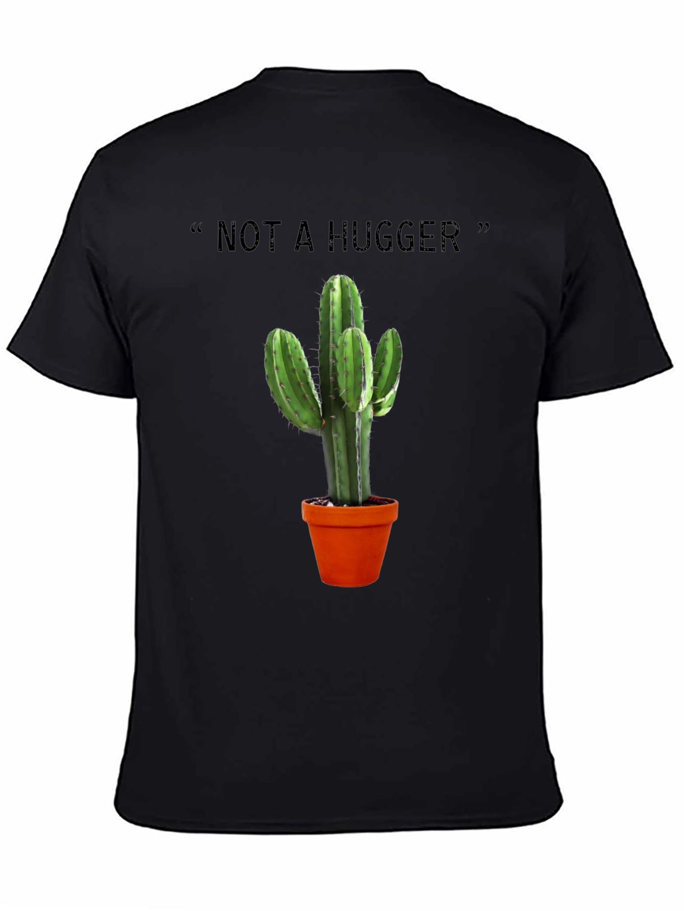 Not a Hugger Cactus Graphic Tee - Black