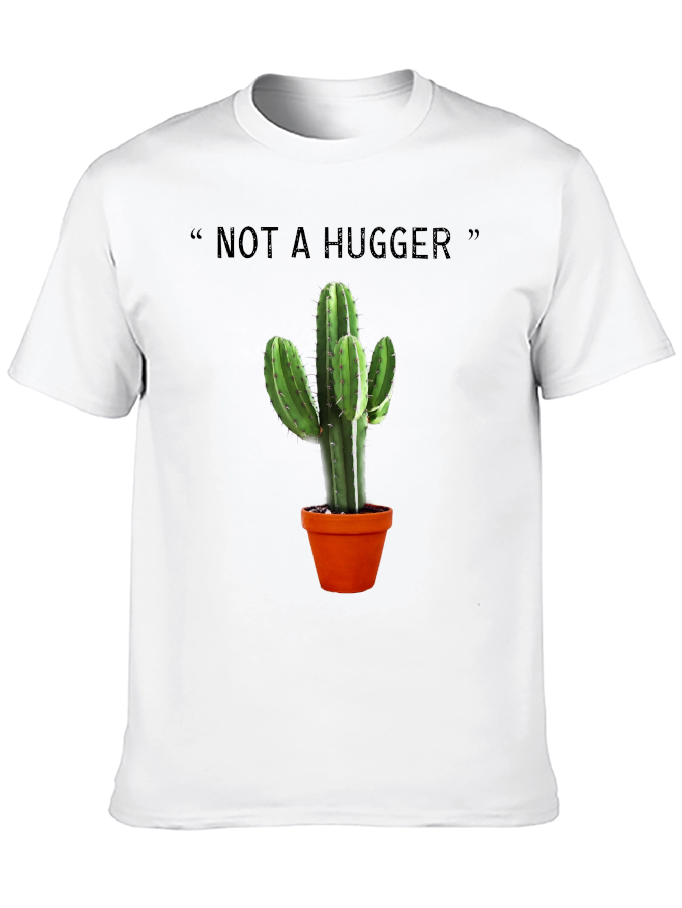 Not a Hugger Cactus Graphic Tee - Black