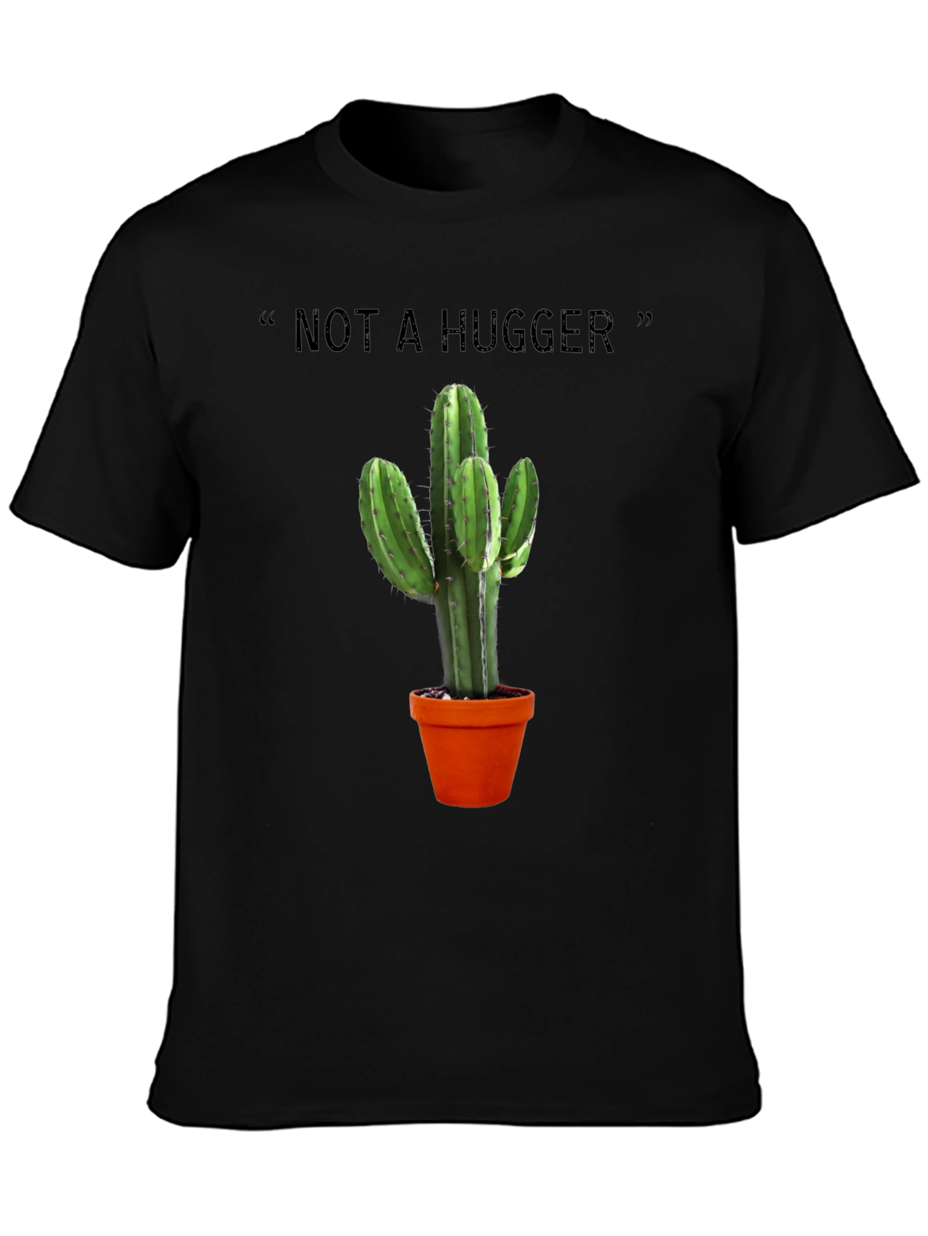 Not a Hugger Cactus Graphic Tee - Black